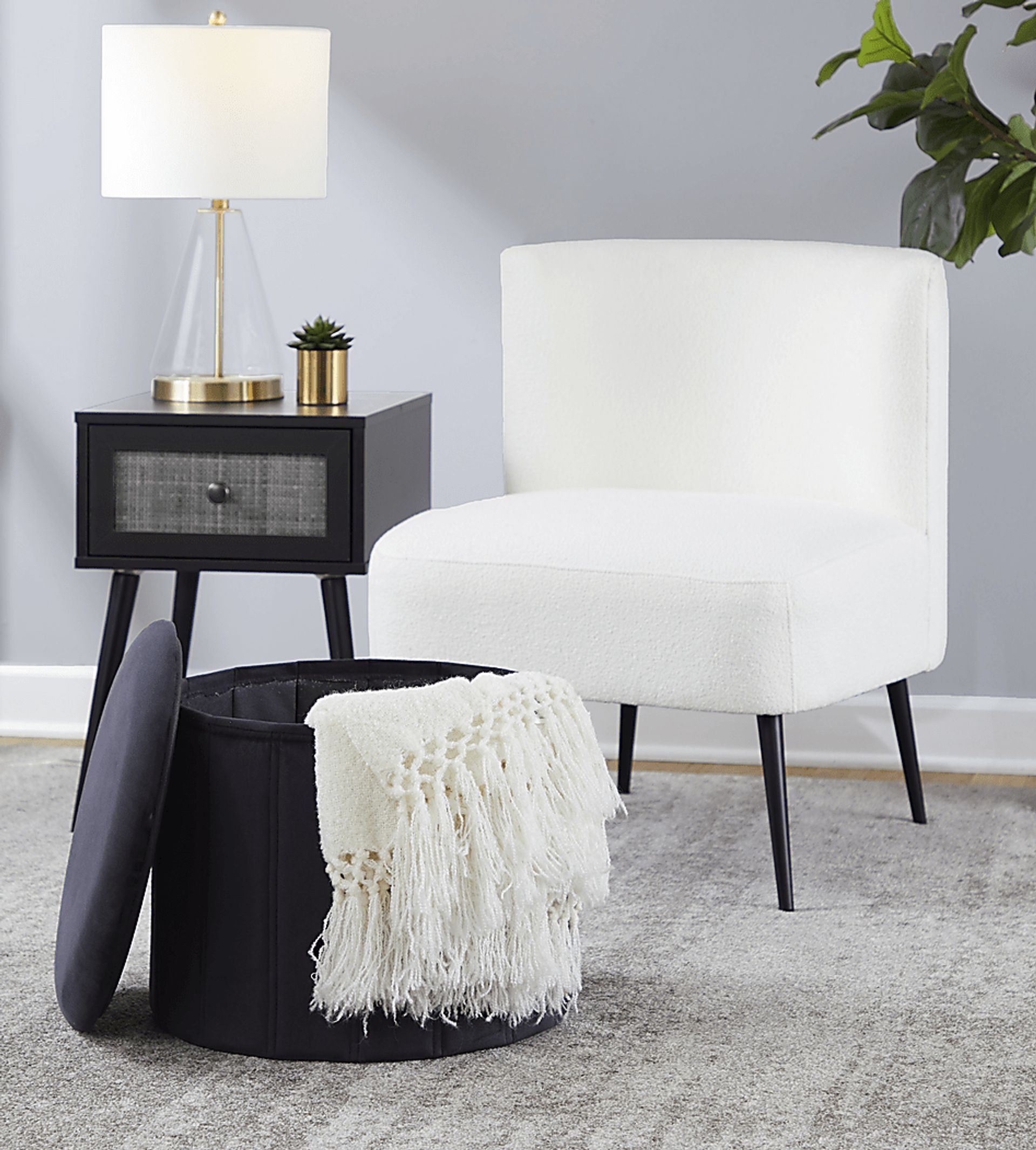 Sharynwood Black Storage Ottoman - Image 2