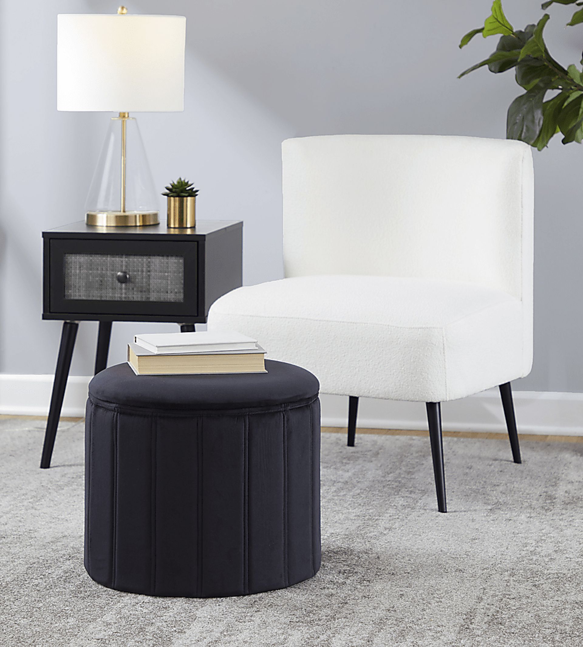 Sharynwood Black Storage Ottoman - Image 3