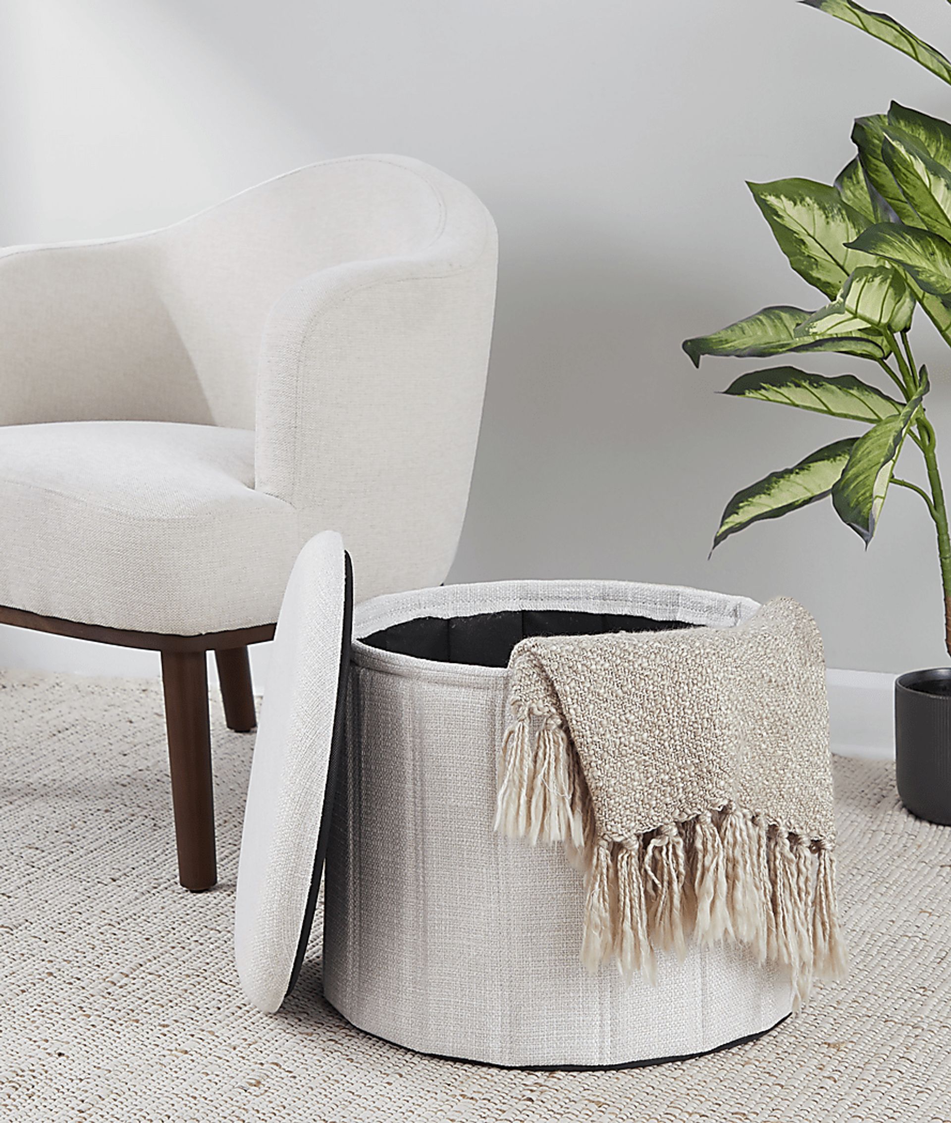 Sharynwood Cream Storage Ottoman - Image 4