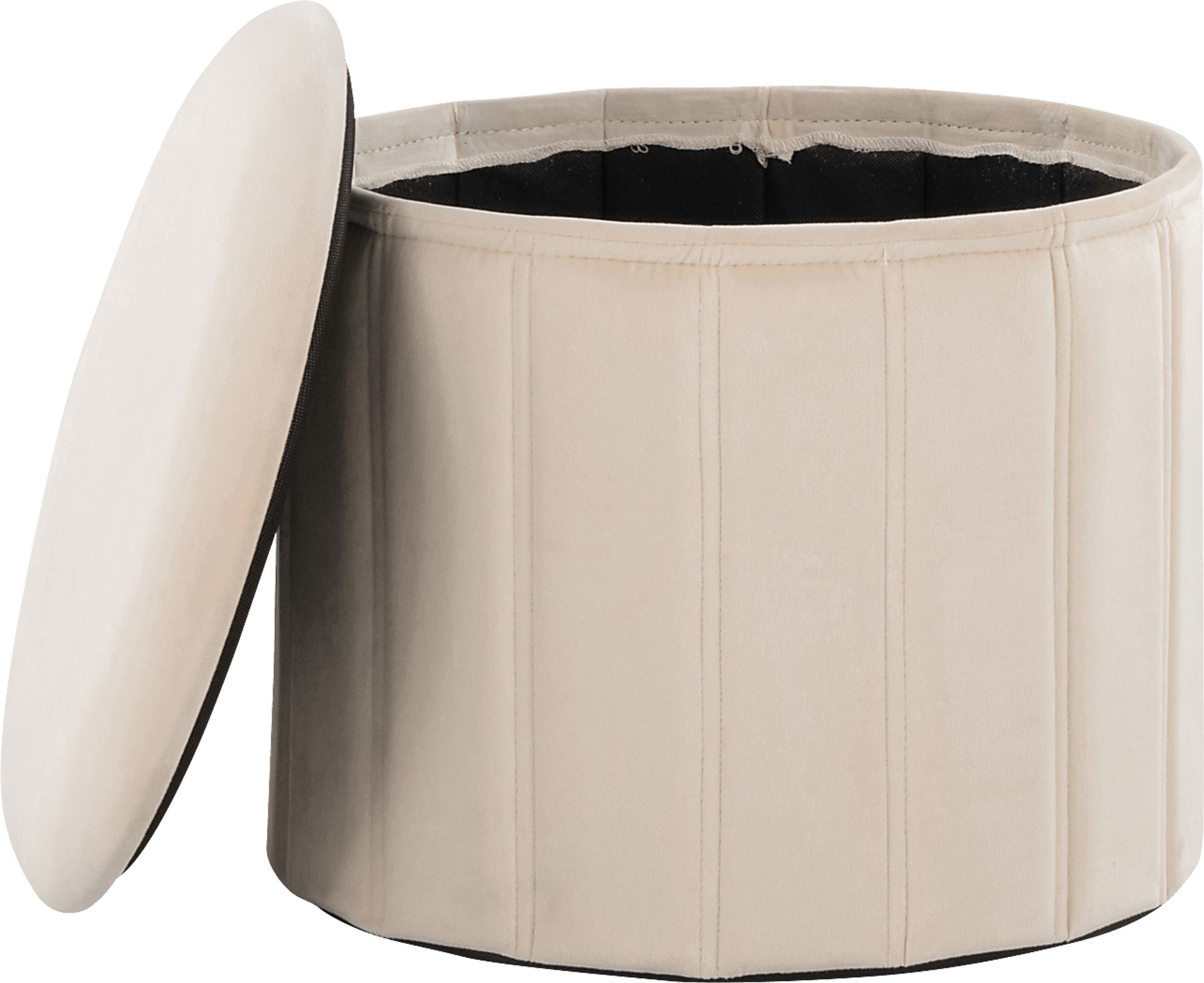 Sharynwood Cream Velvet Storage Ottoman - Image 6