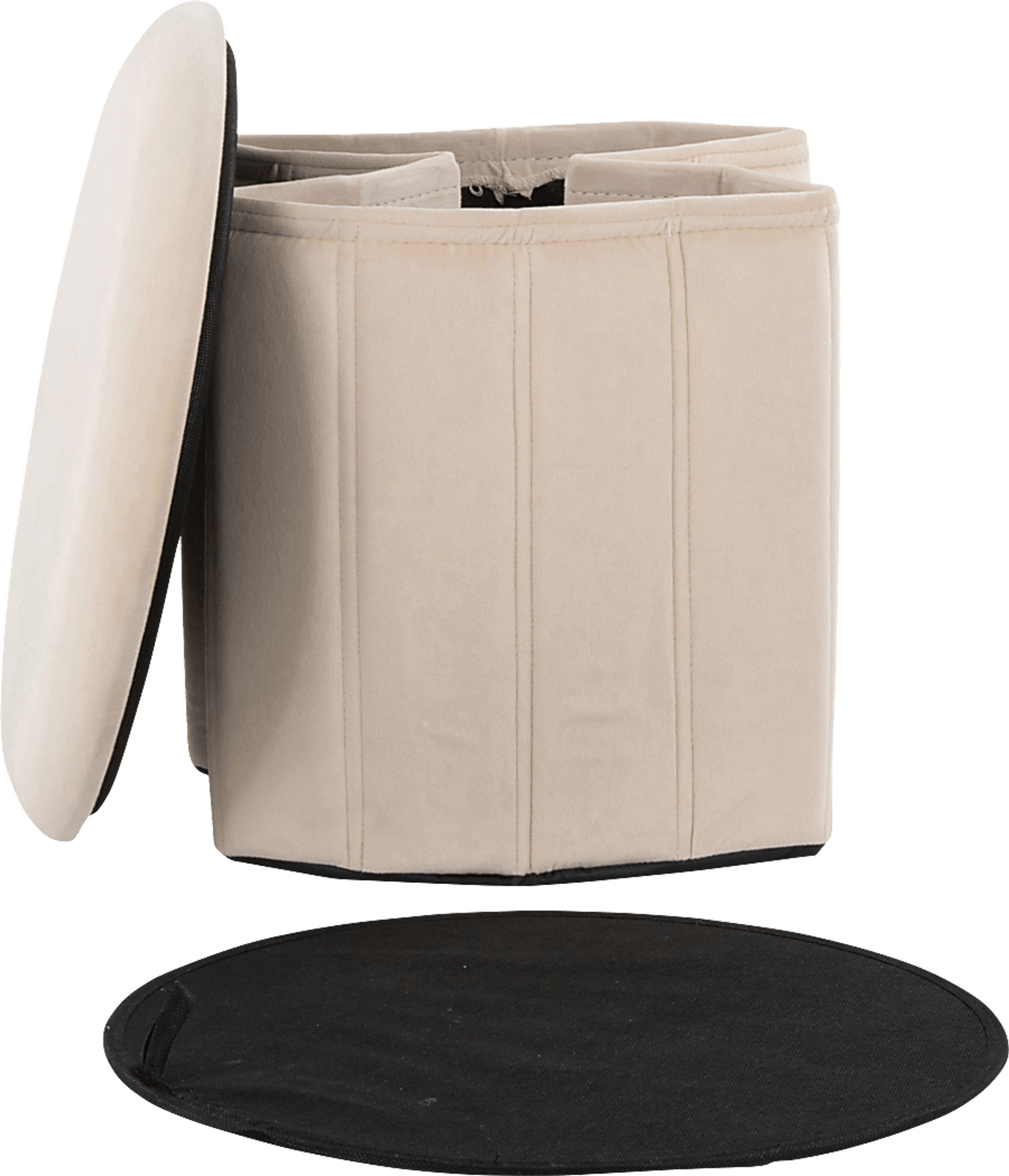 Sharynwood Cream Velvet Storage Ottoman - Image 8