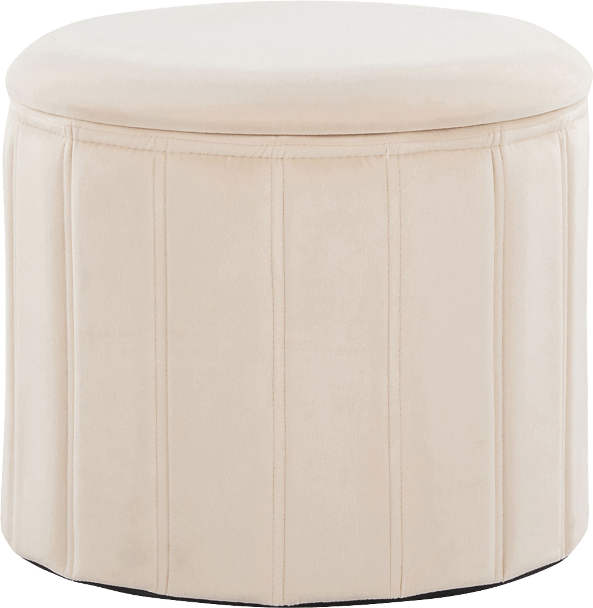 Sharynwood Cream Velvet Storage Ottoman - Image 1