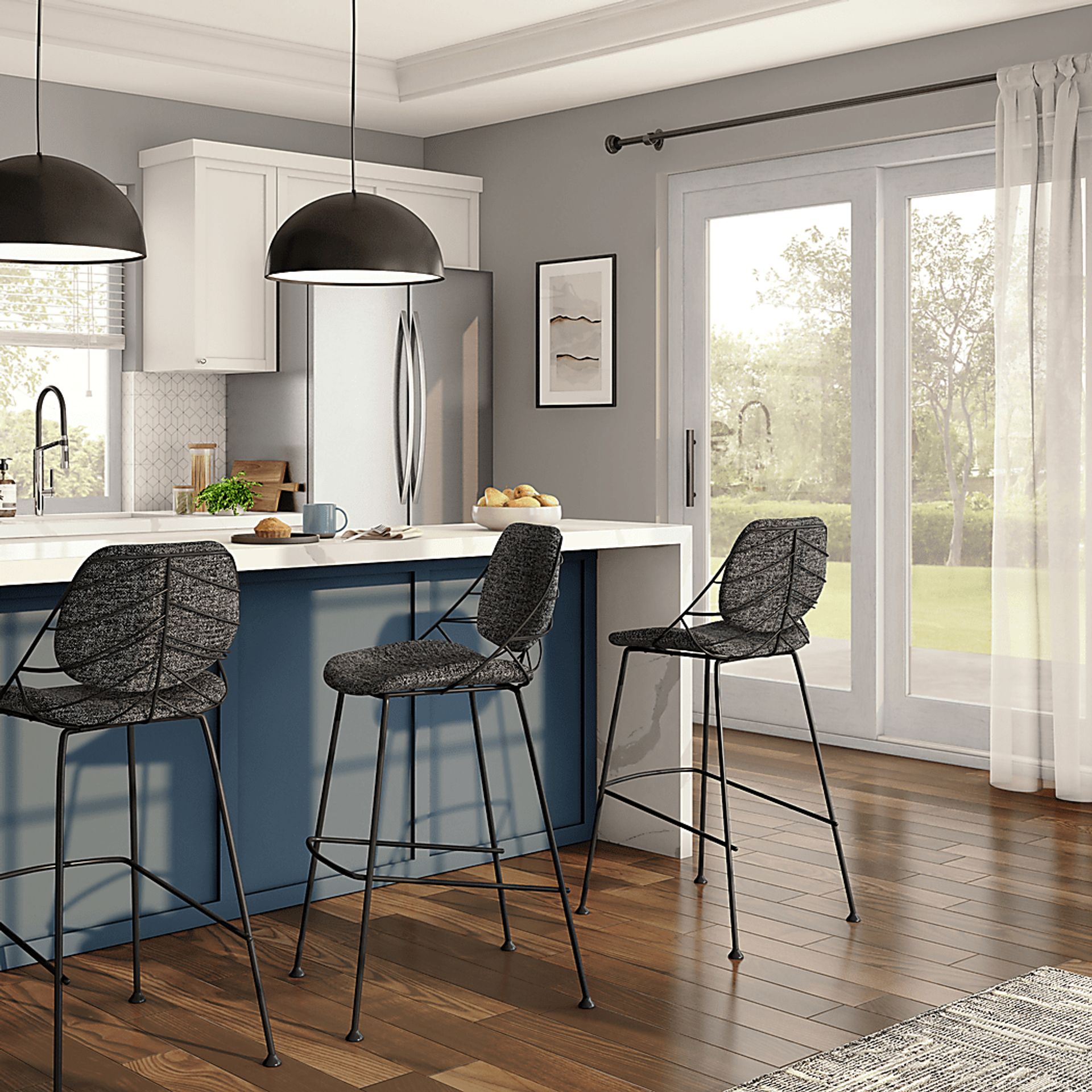 Sheffer Black Bar Stool - Image 2