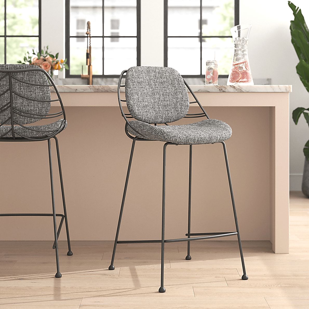 Sheffer Light Gray Bar Stool Rooms To Go