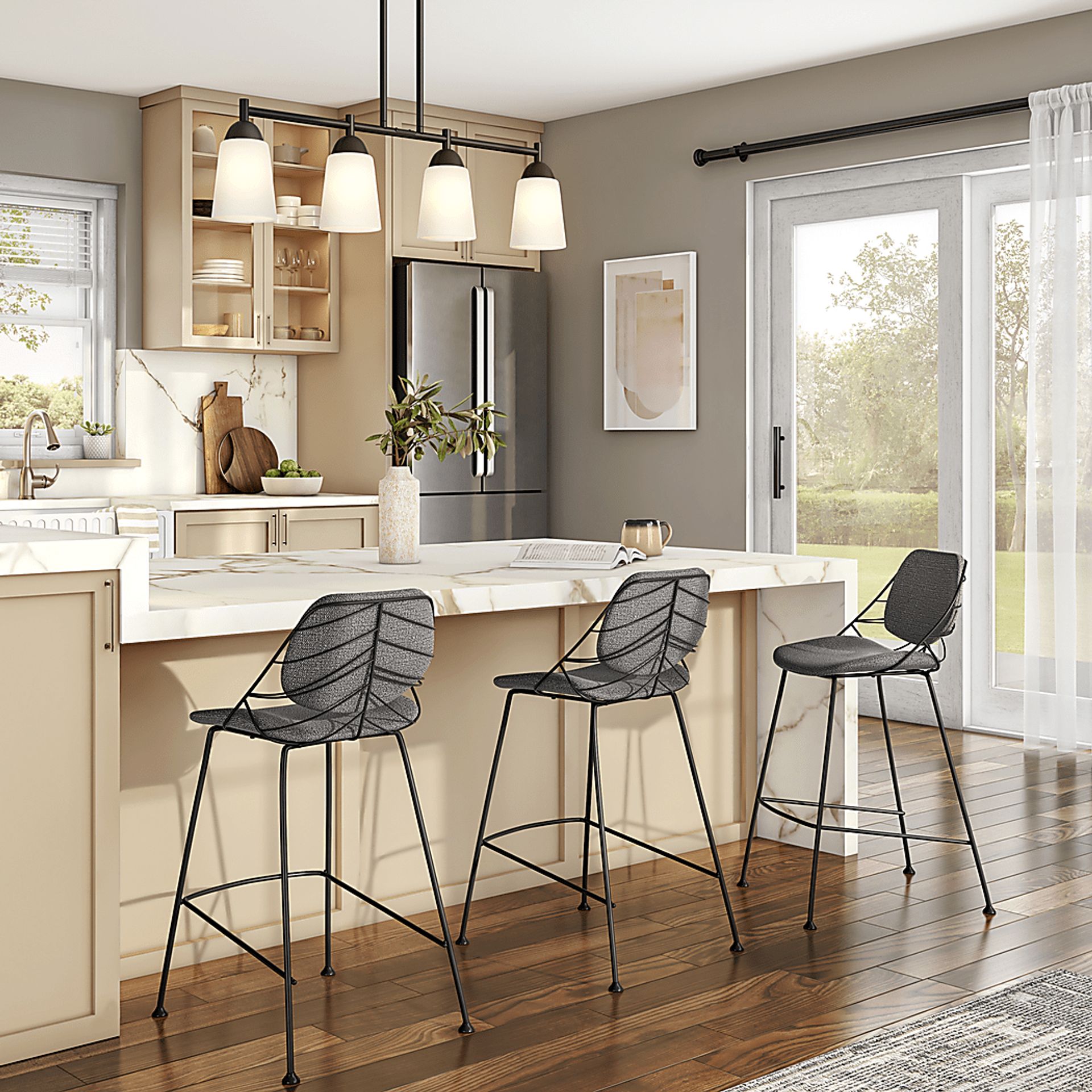 Sheffer Light Gray Counter Stool - Image 2