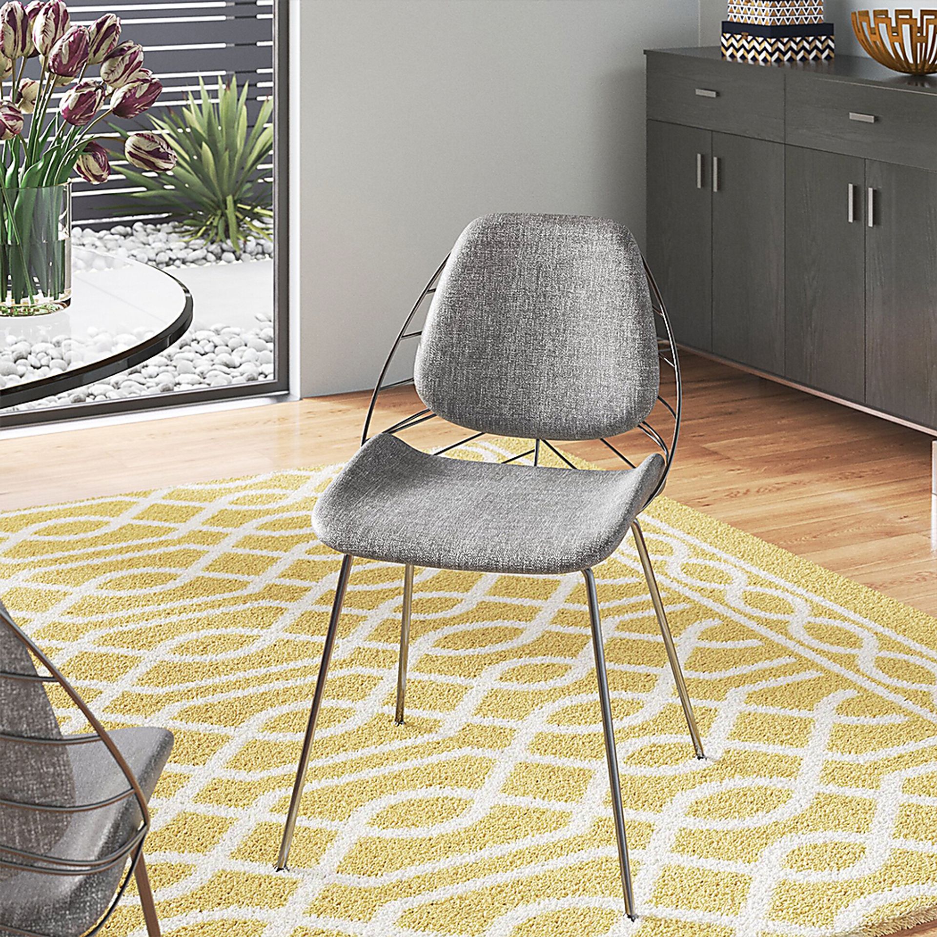 Sheffer Light Gray Side Chair - Image 2