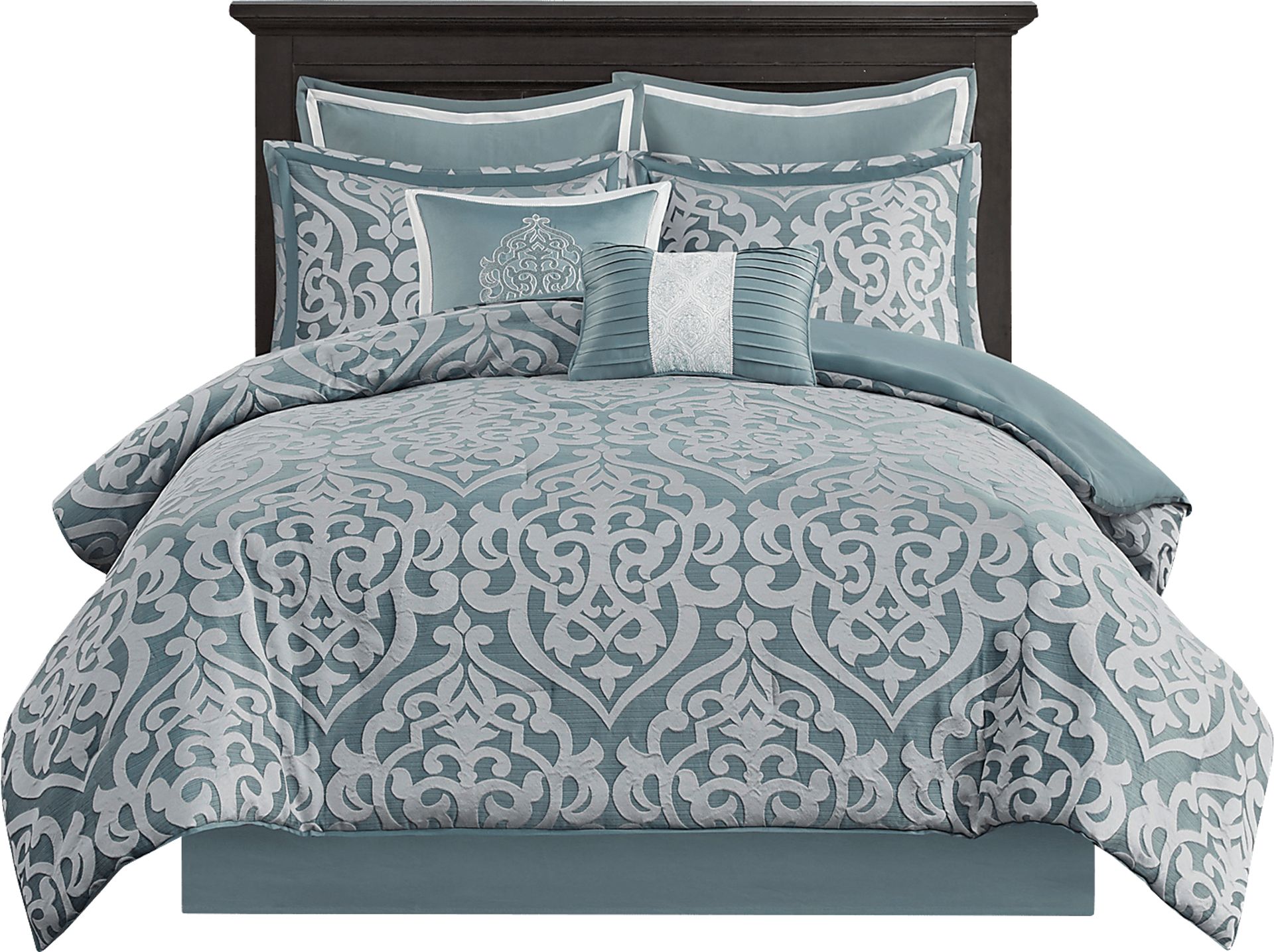 Shefflera Blue 8 Pc King Comforter Set - Image 13