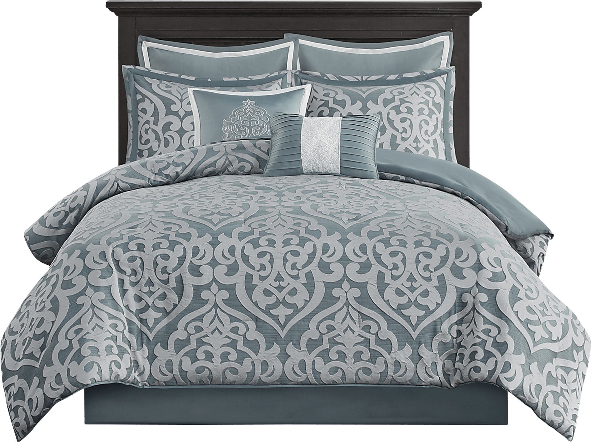 Shefflera Blue 8 Pc King Comforter Set - Image 2