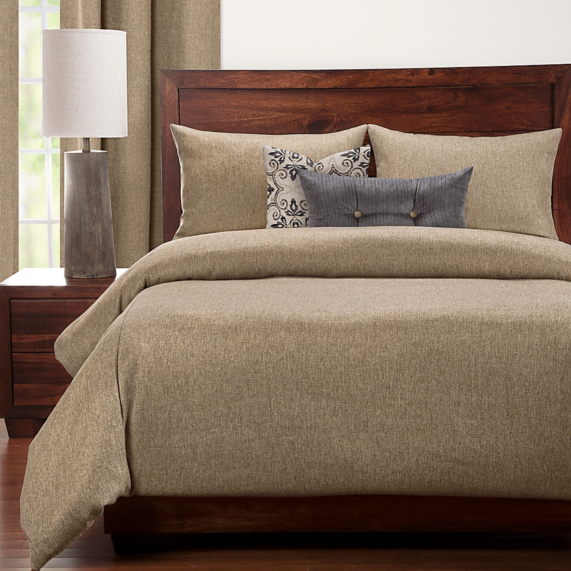 Shelburne Tan 6 Pc King Duvet Set - Image 1