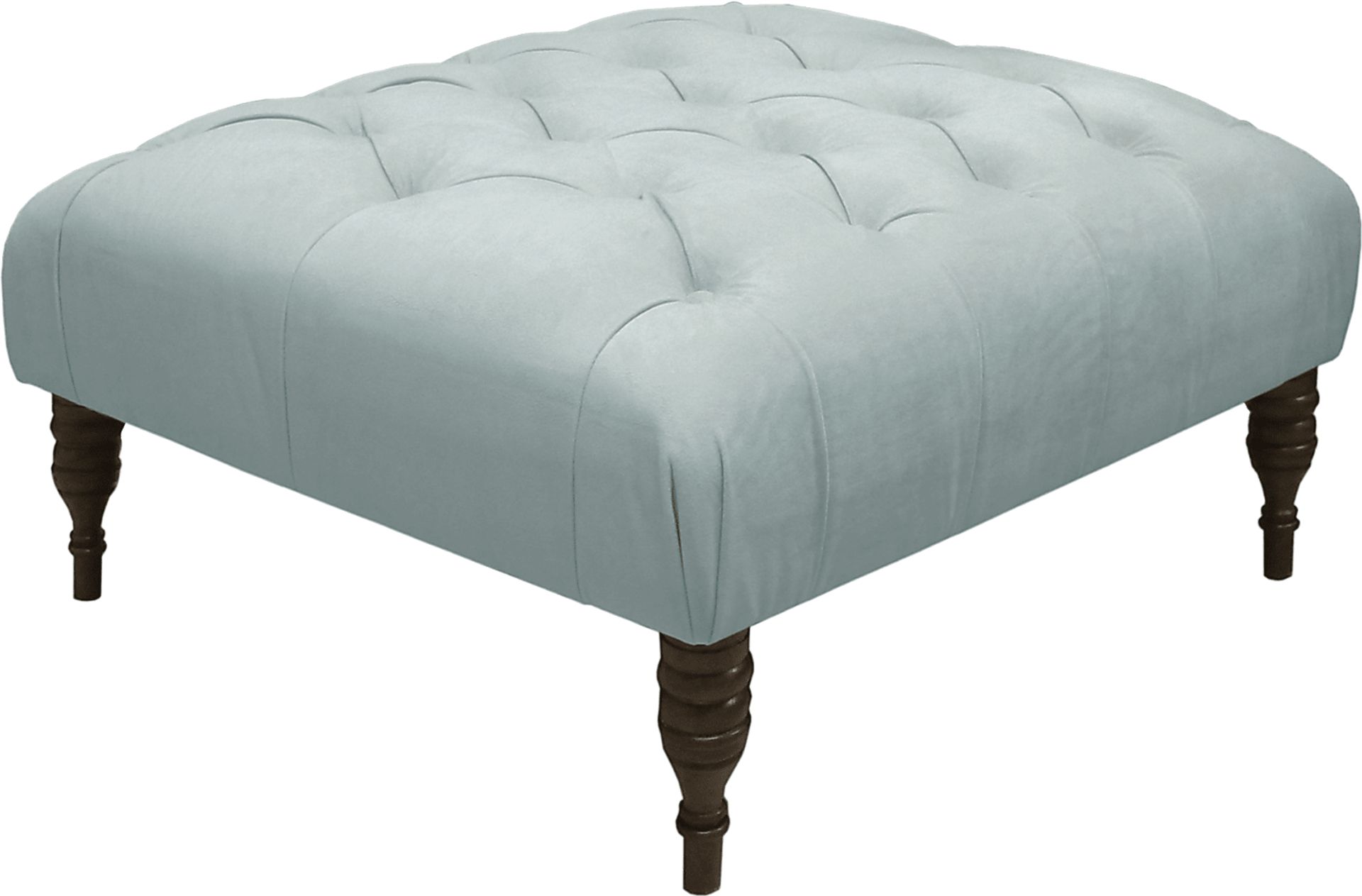 Shell Coast Blue Tufted Ottoman - Image 1