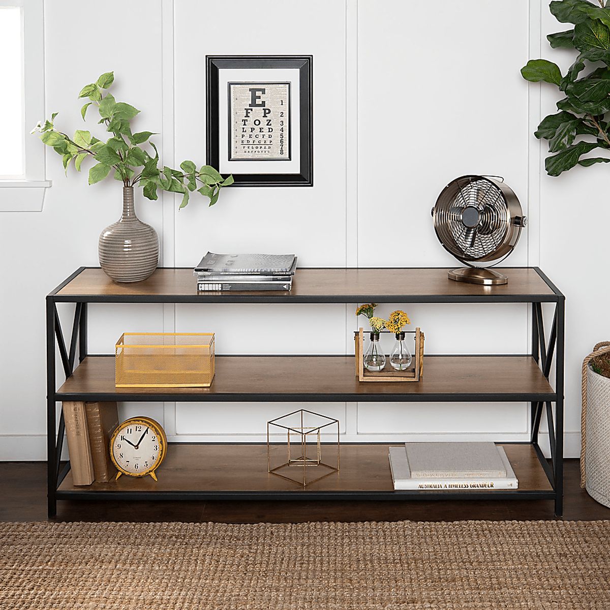 Shelley'S Crossing Brown Dark Wood Bookcase | Rooms to Go