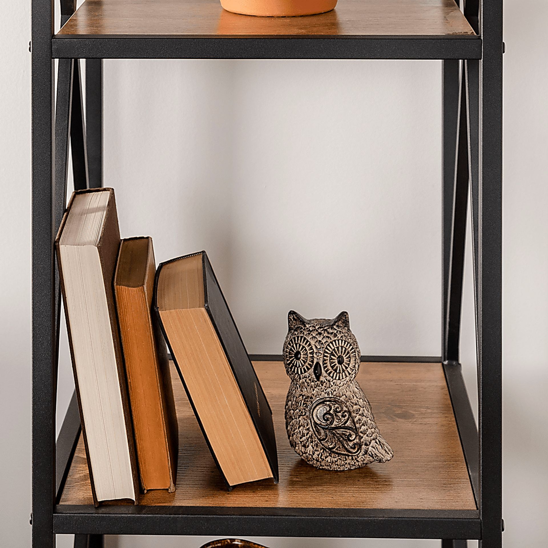 Shelley's Crossing Brown 4 Shelf Bookcase - Image 4