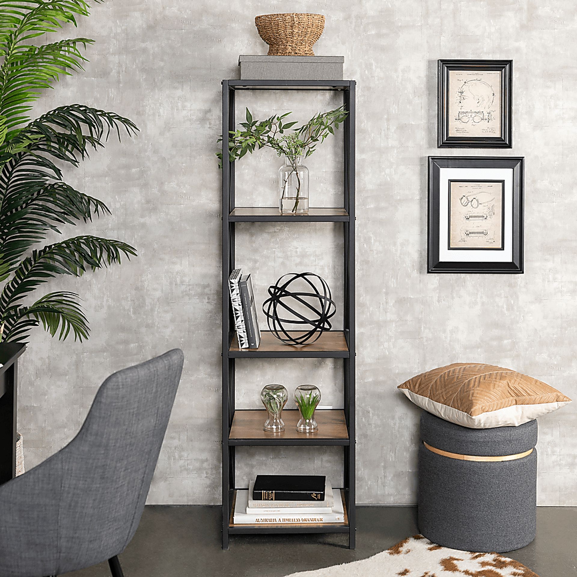 Shelley's Crossing Brown 4 Shelf Bookcase - Image 5