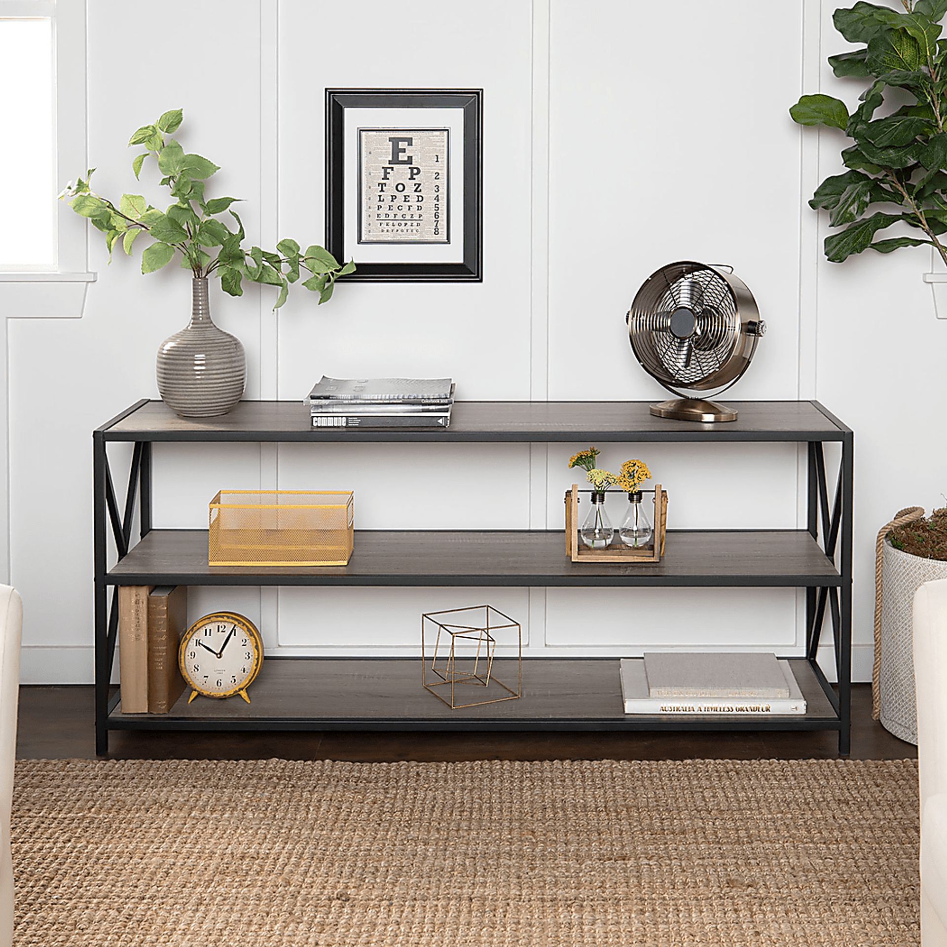 Shelley's Crossing Gray 3 Shelf Bookcase - Image 2