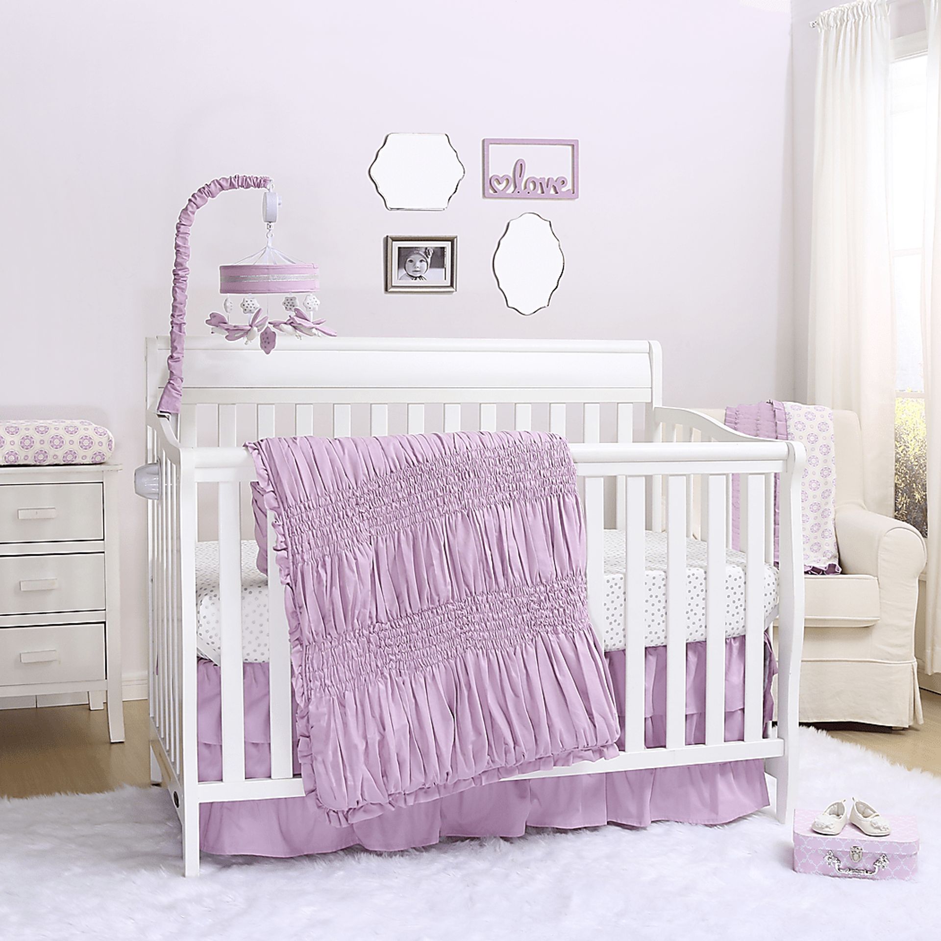 Shelly Lane Lilac 3 Pc Baby Bedding Set - Image 1