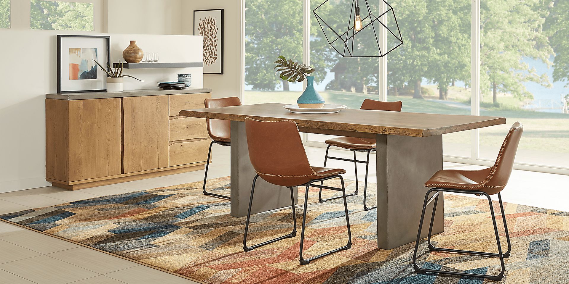 Shelter Island Brown 5 Pc Dining Room with Brown Chairs - Image 1