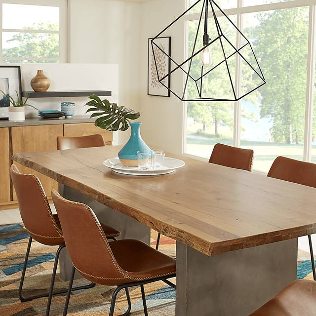 Shelter Island Brown 5 Pc Dining Room with Steel Chairs - Thumbnail - Image 3