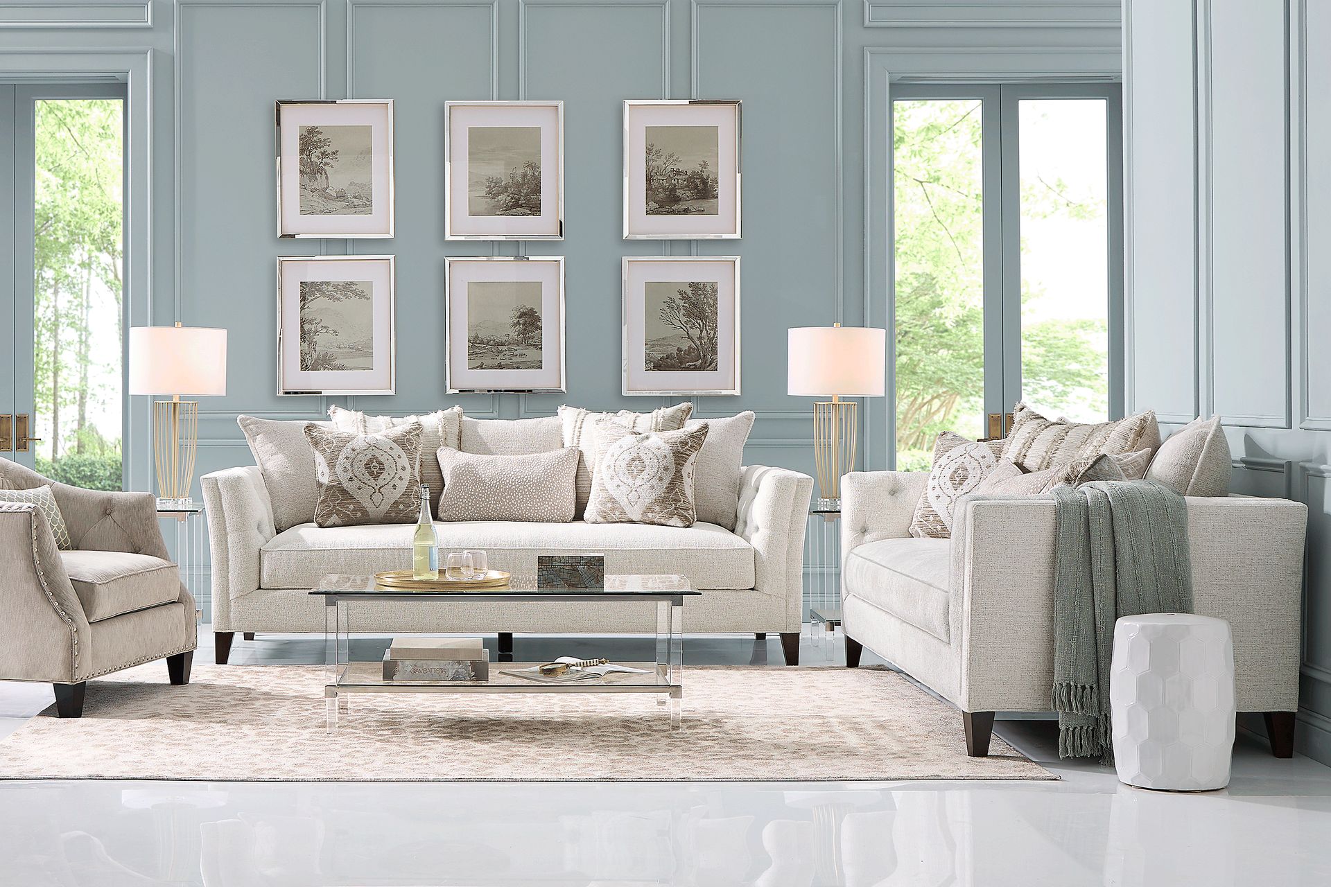 Shelton Ivory 8 pc Living Room - Image 1