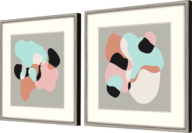 Sherbet Pink Framed Artwork, Set of 2 - Thumbnail - Image 3