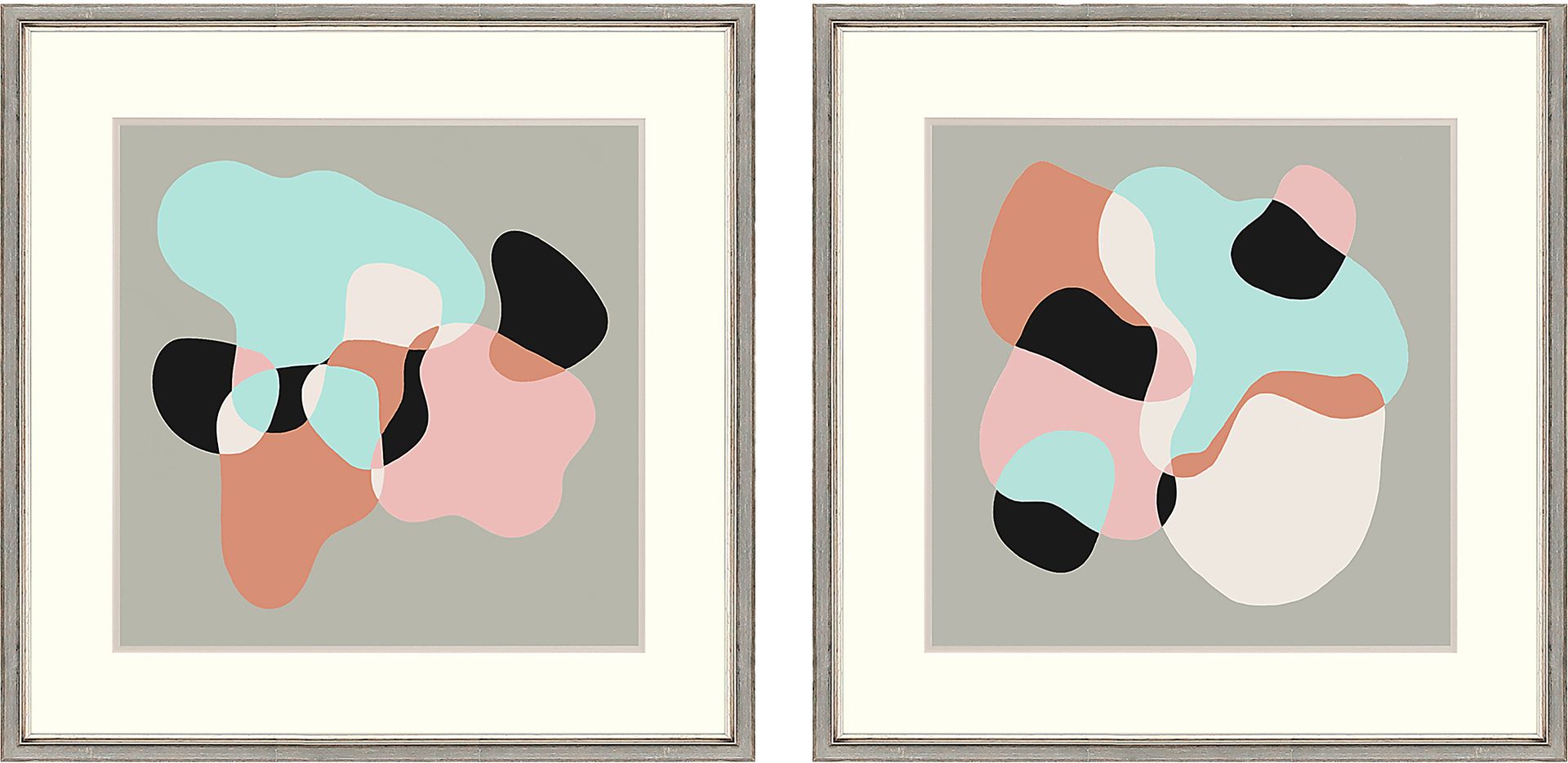 Sherbet Pink Framed Artwork, Set of 2 - Image 1