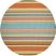 Sherbet Stripe Orange 7'10 Round Indoor/Outdoor Rug