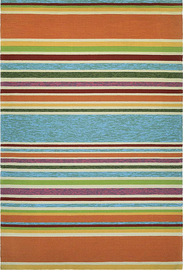 Sherbet Stripe Orange 8' x 11' Indoor/Outdoor Rug - Thumbnail - Image 1