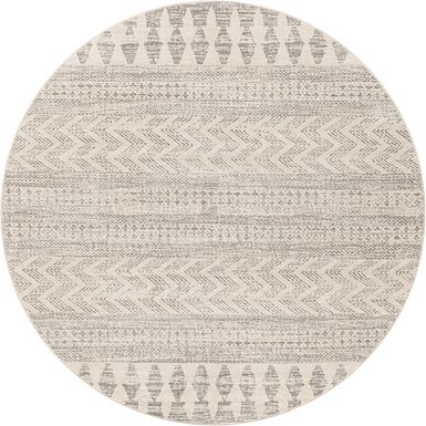 Sherbon V Off-White 6'7 Round Rug