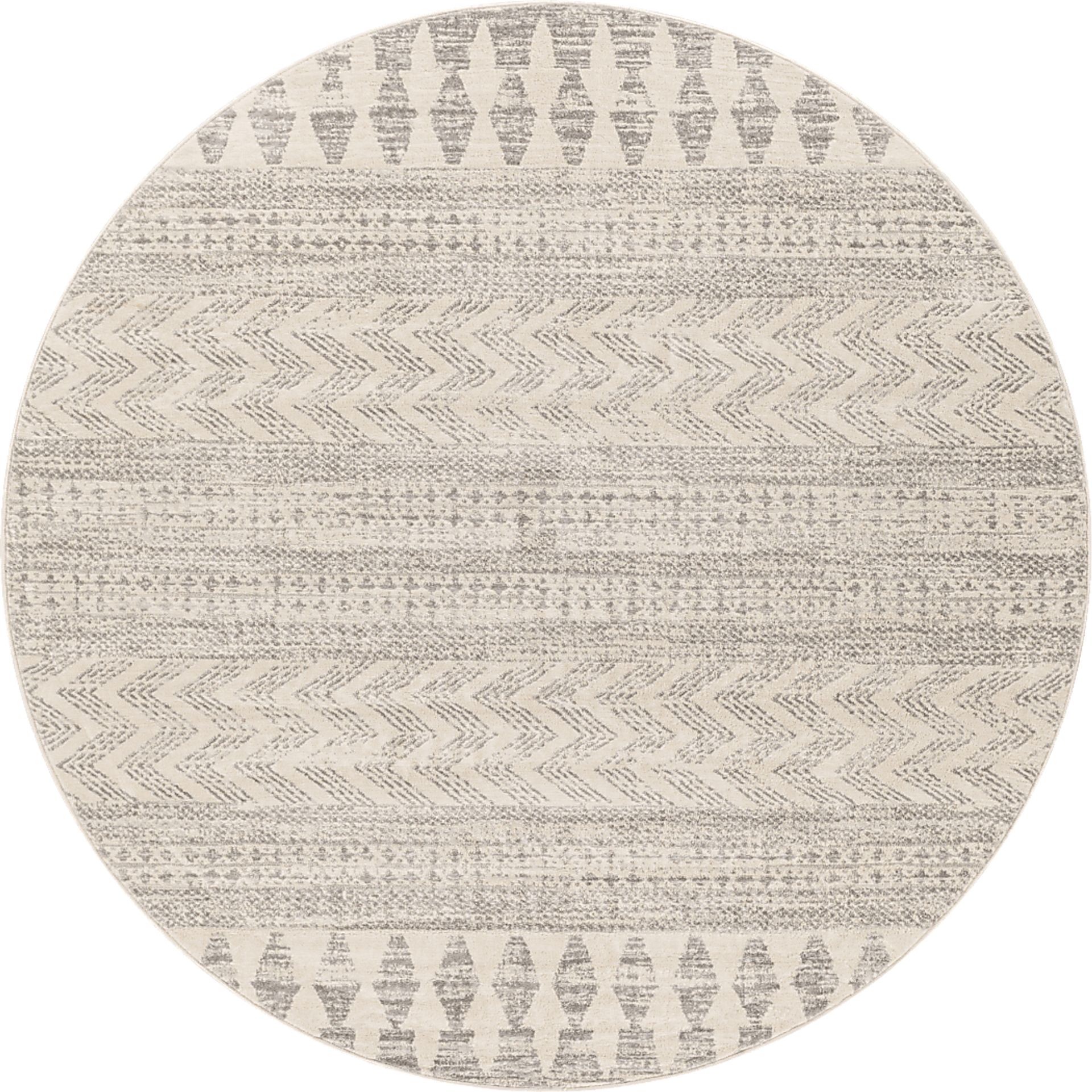 Sherbon V Off-White 6'7 Round Rug - Image 1
