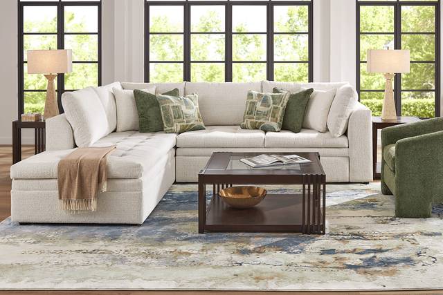 Sheridan Place Off-White 4 Pc Sleeper Sectional Living Room - Thumbnail - Image 1