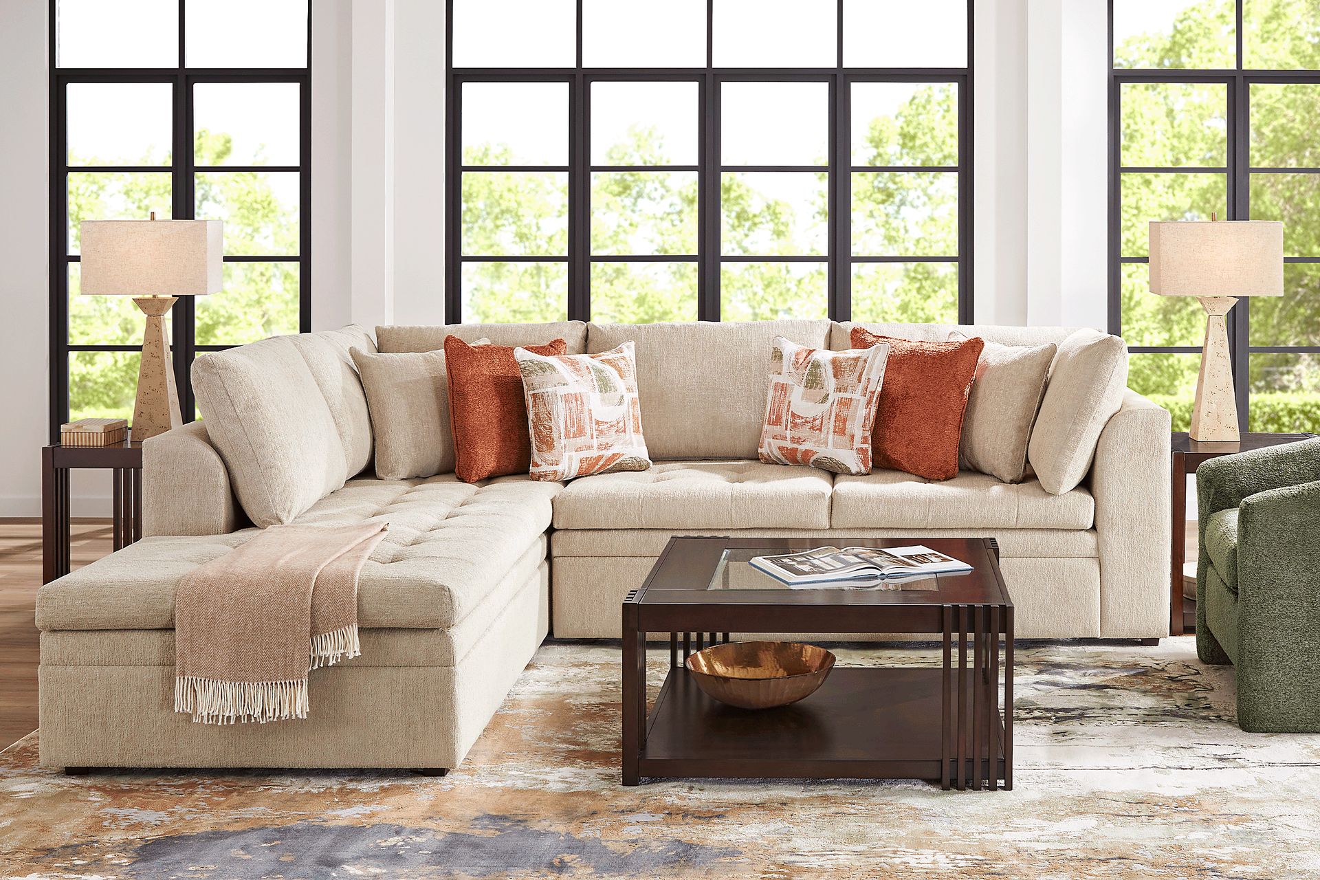 Sheridan Place Putty 2 Pc Sleeper Sectional - Image 2