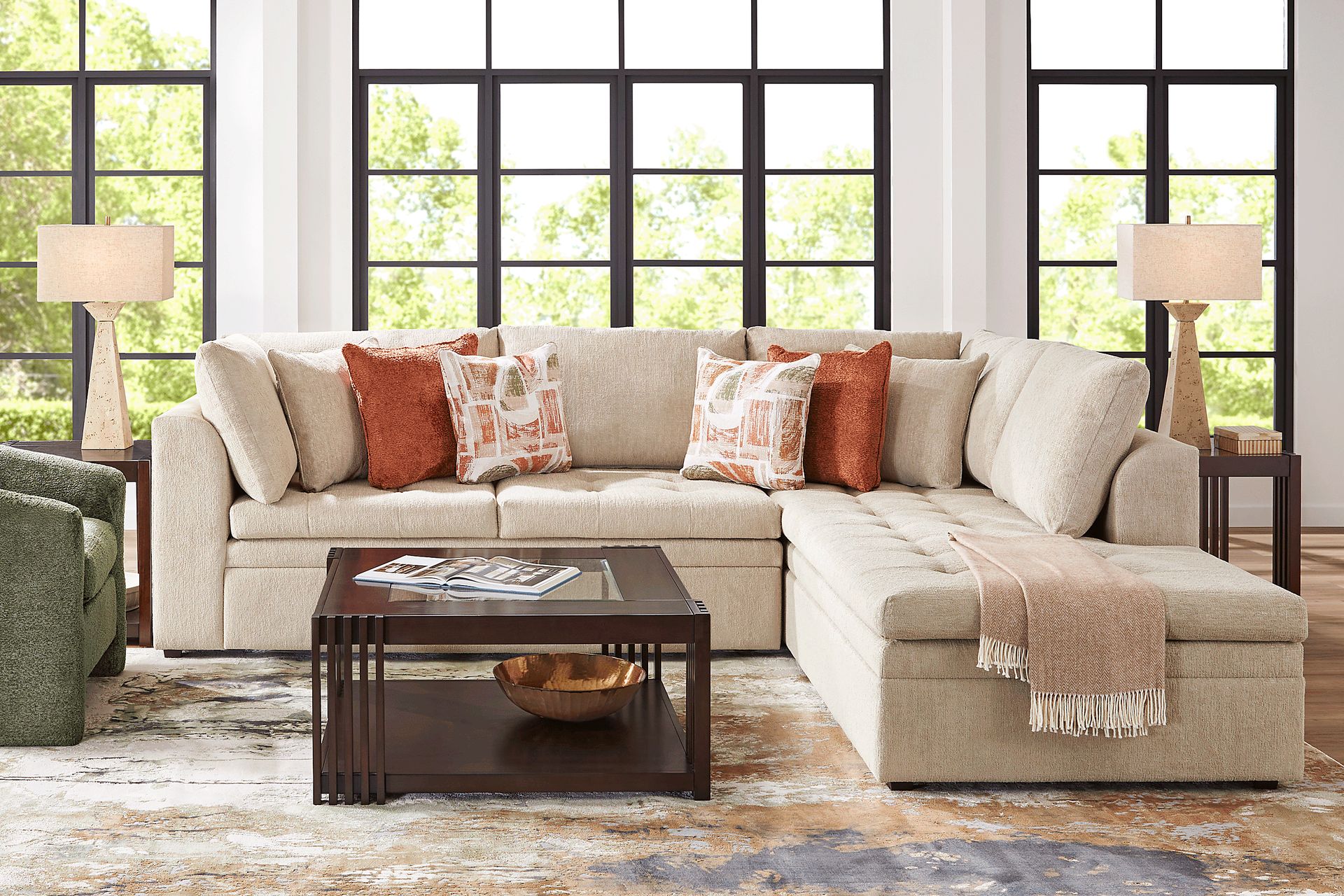 Sheridan Place Putty 2 Pc Sleeper Sectional - Image 2