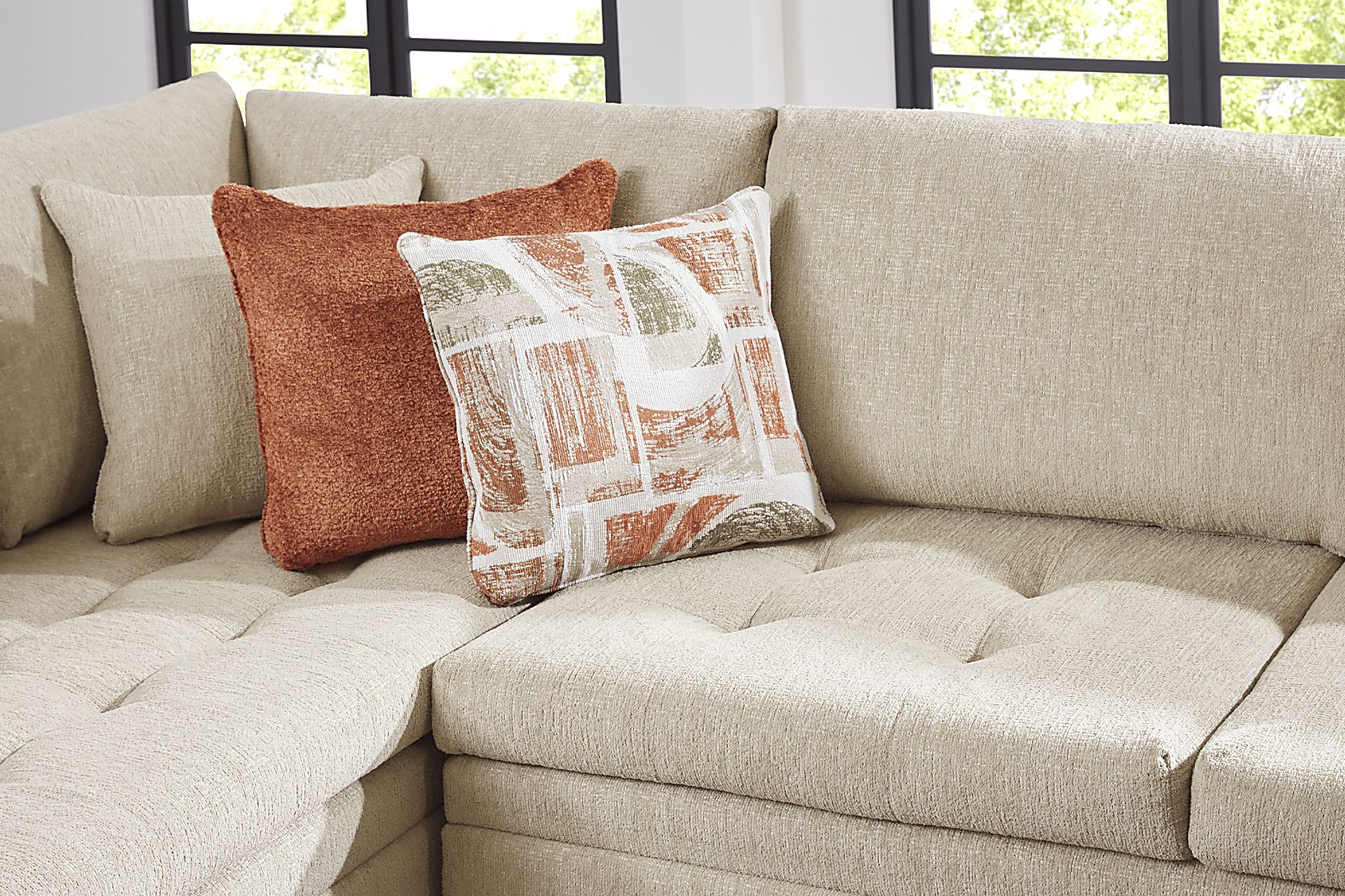 Sheridan Place Putty 3 Pc Sleeper Sectional - Image 5