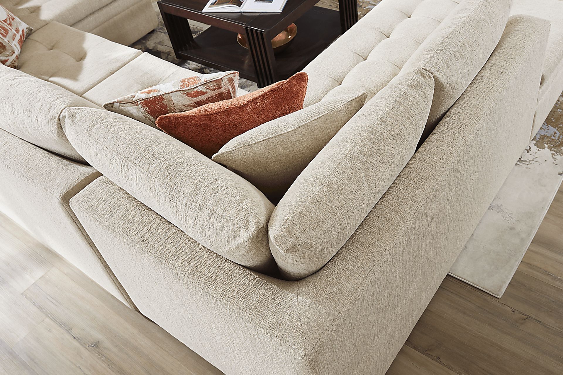 Sheridan Place Putty 3 Pc Sleeper Sectional - Image 6