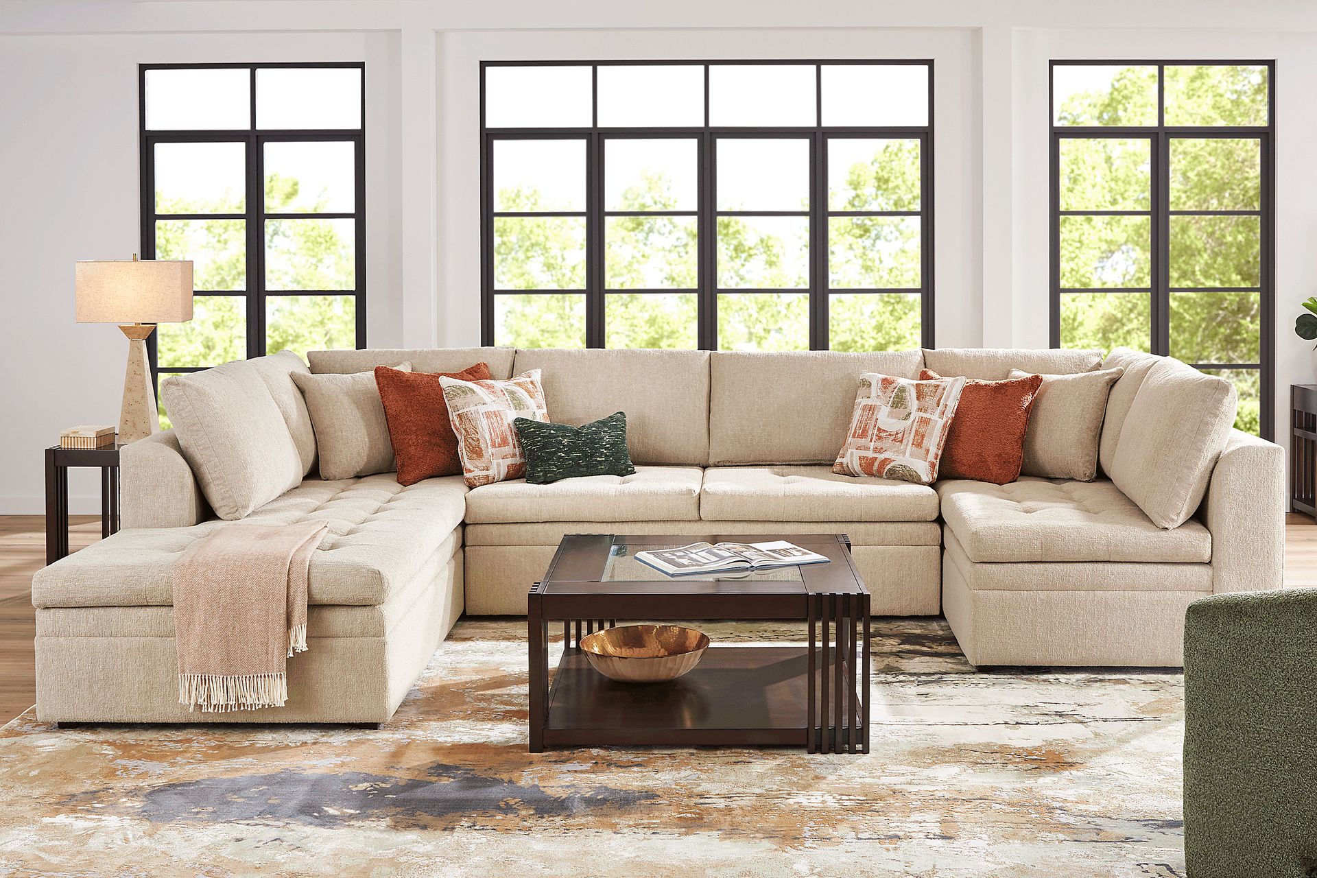Sheridan Place Putty 3 Pc Sleeper Sectional - Image 2