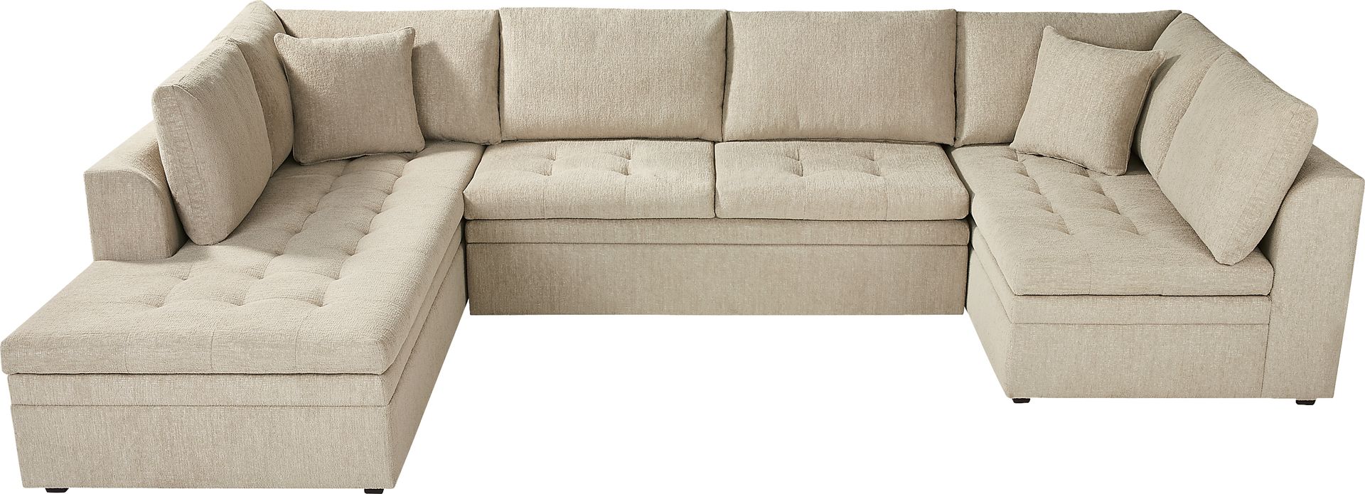 Sheridan Place Putty 3 Pc Sleeper Sectional - Image 1