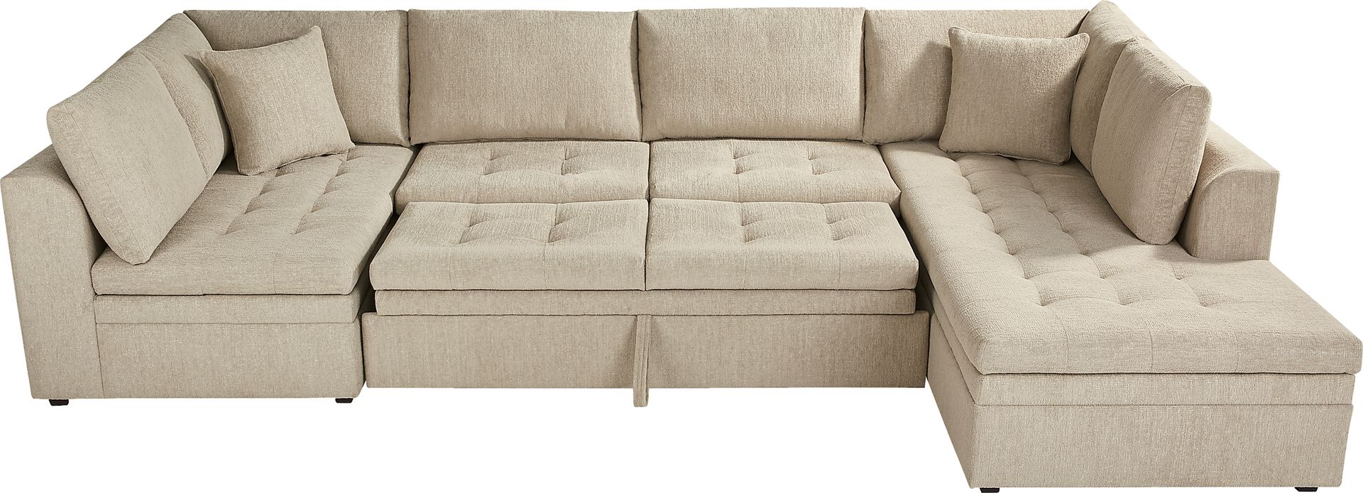 Sheridan Place Putty 3 Pc Sleeper Sectional - Image 3