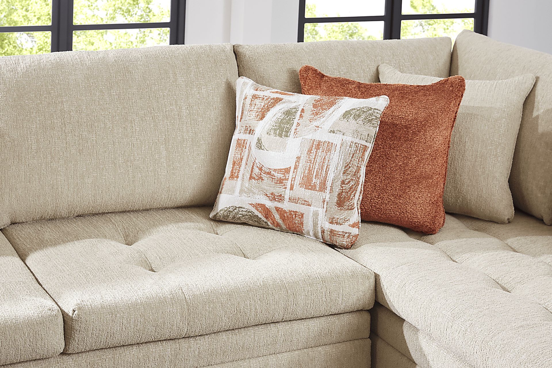 Sheridan Place Putty 3 Pc Sleeper Sectional - Image 5