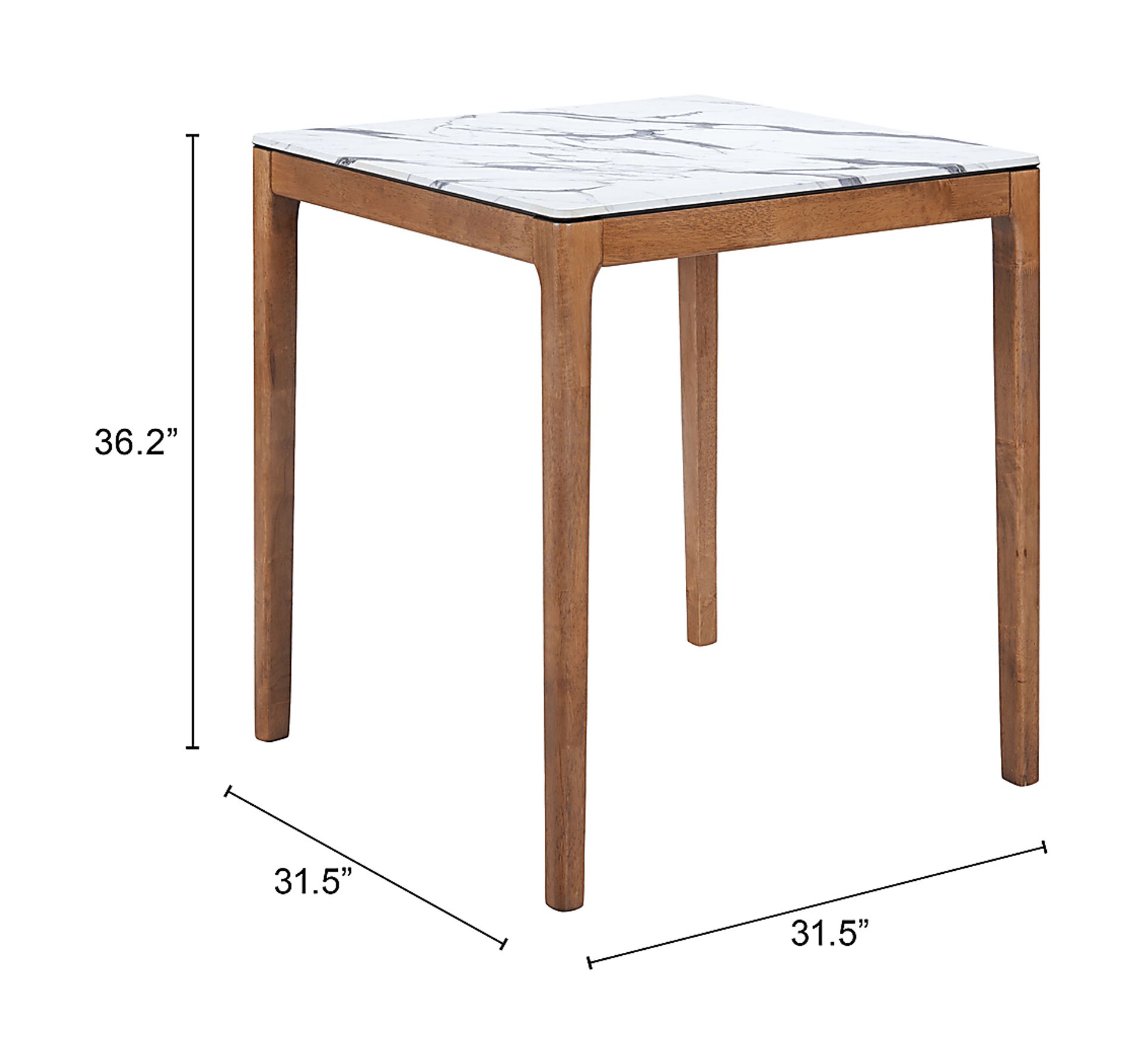 Sherin White Square Counter Height Table - Image 2
