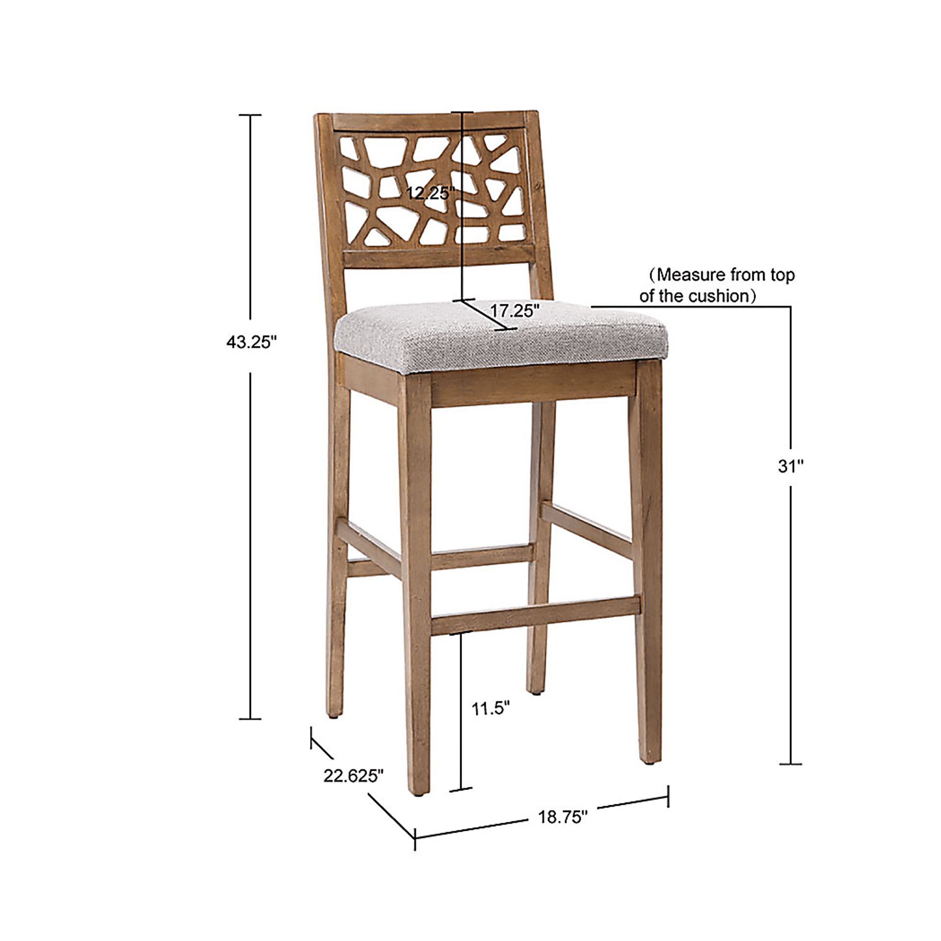 Sherina Gray Barstool - Image 9