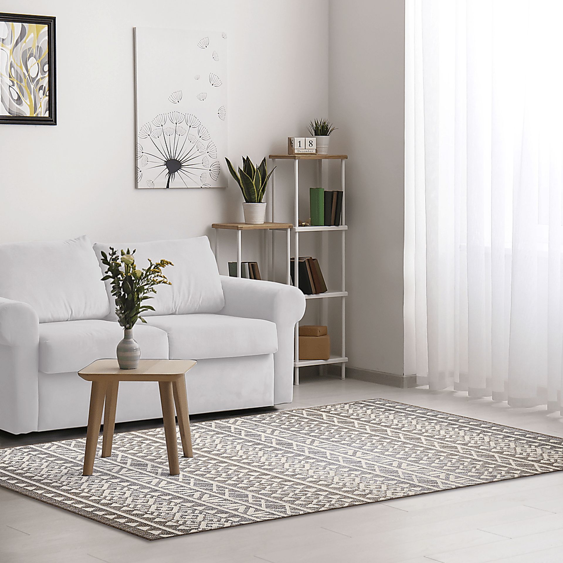 Sherrich Gray 7'10 x 9'10 Indoor/Outdoor Rug - Image 2