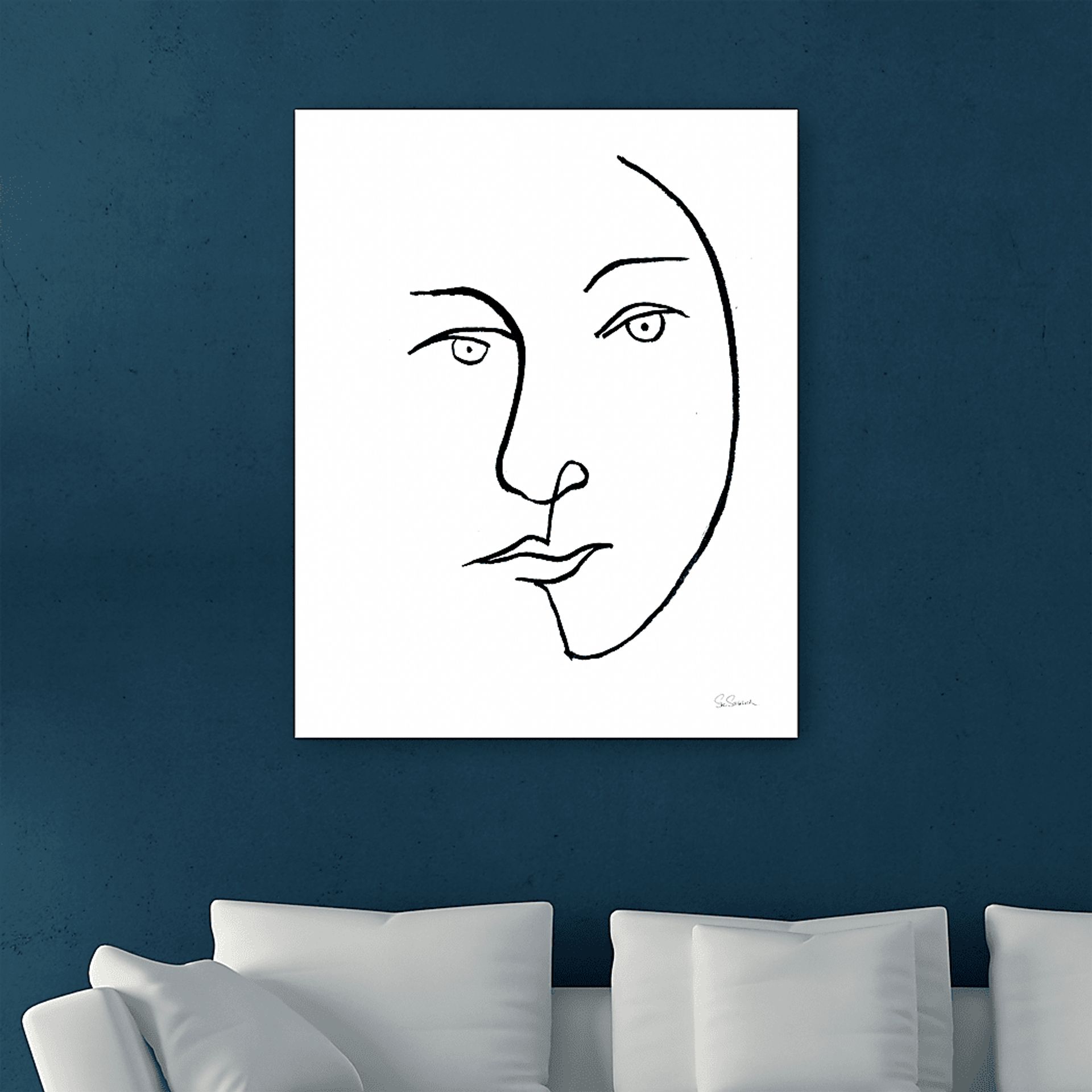 Sheryll's Portrait II White Artwork - Image 3