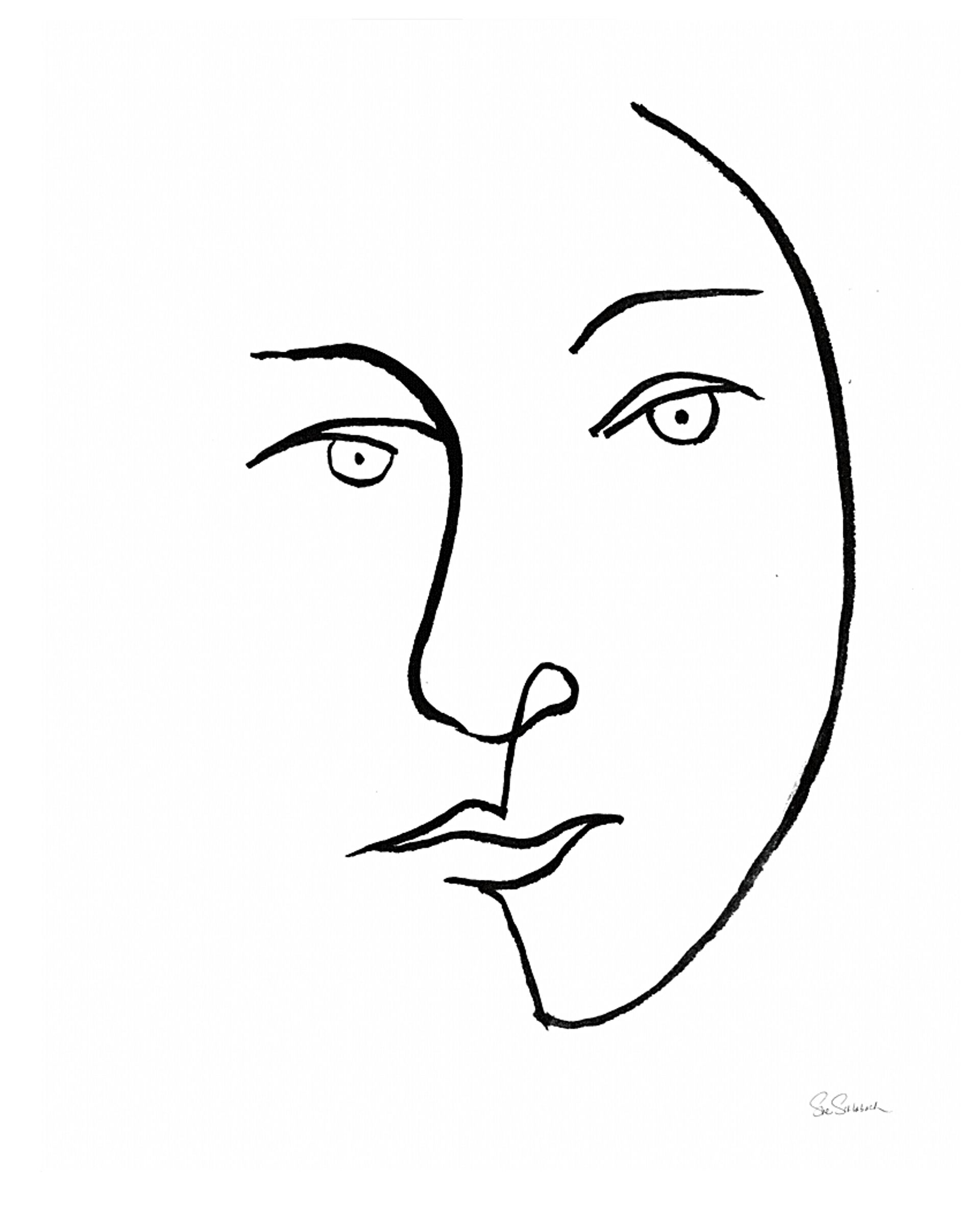 Sheryll's Portrait II White Artwork - Image 1