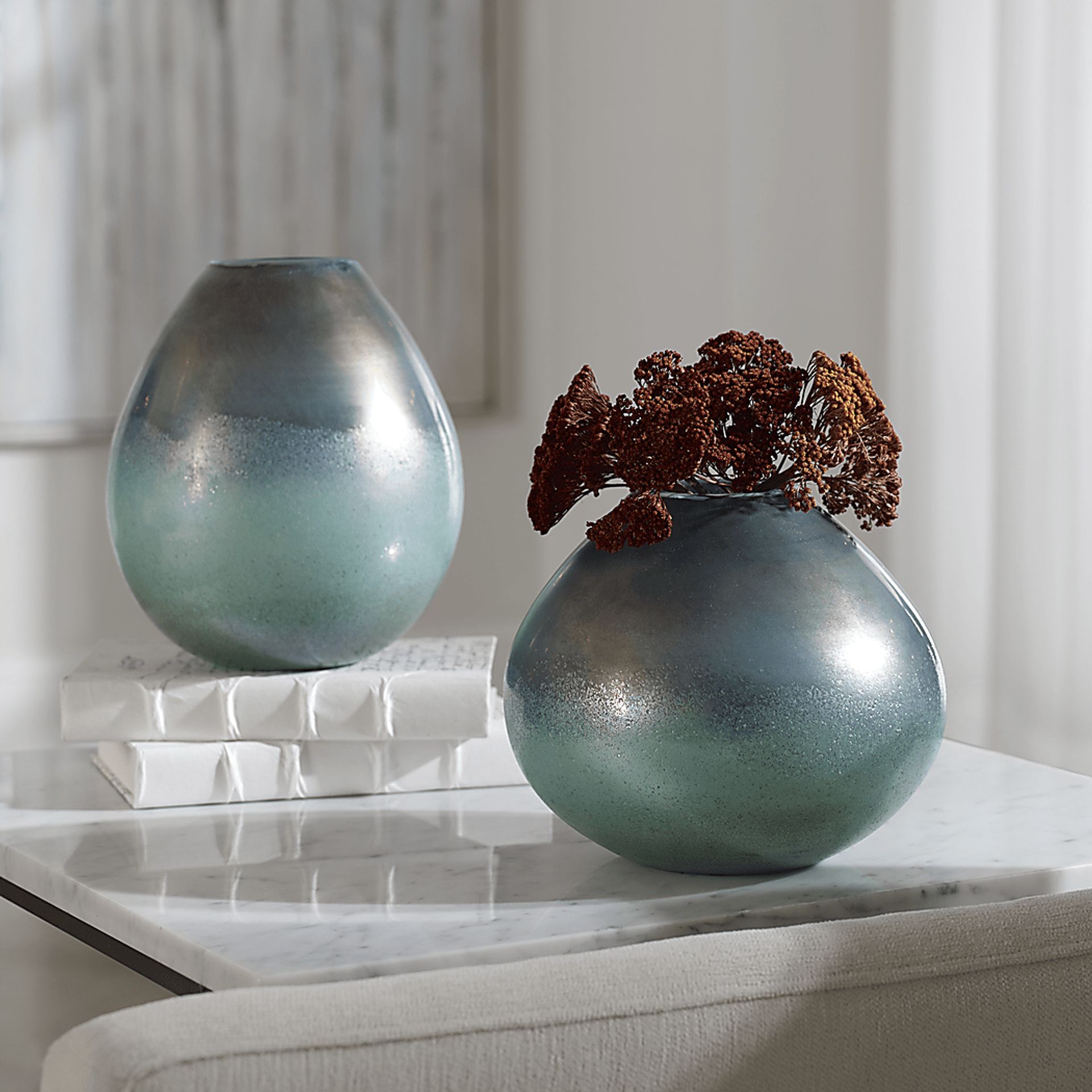 Shevlin Blue Vase, Set of 2 - Image 2