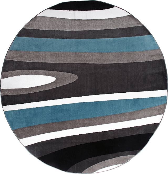 Sheyn Blue 6'6 Round Rug - Thumbnail - Image 1