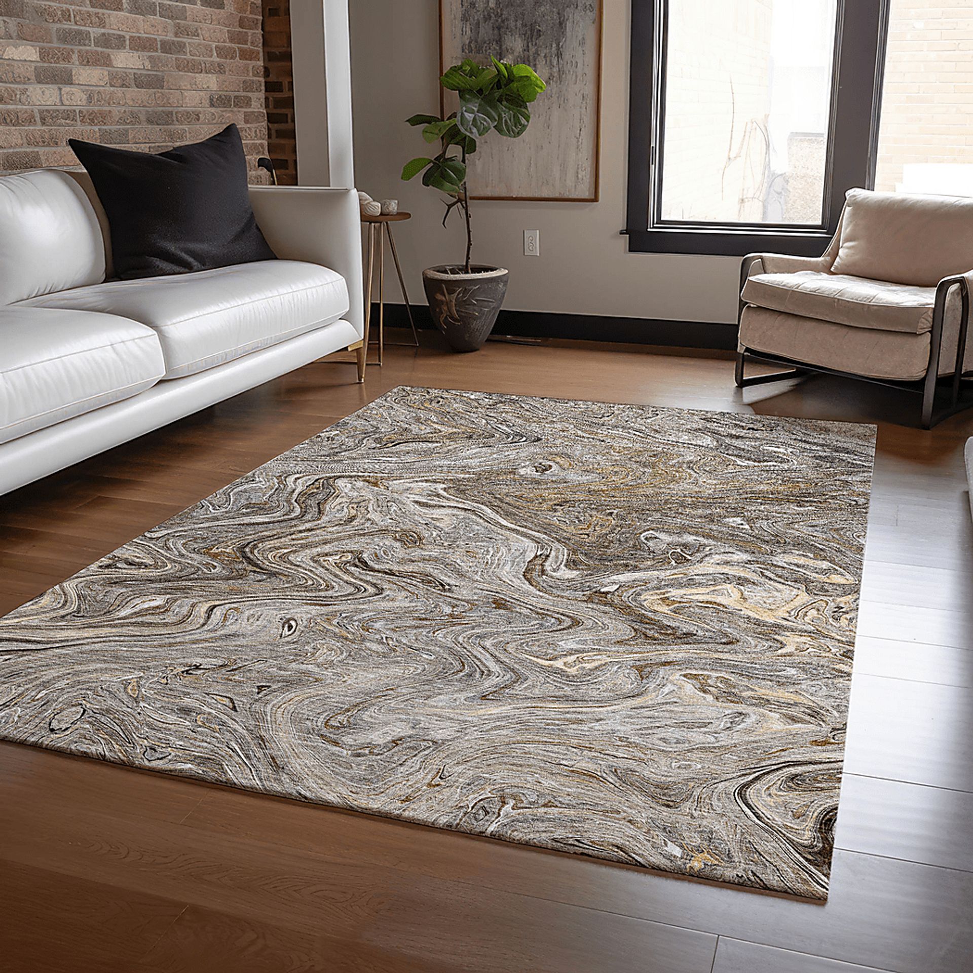Shilo Brown 5' x 8' Machine Washable Rug - Image 2