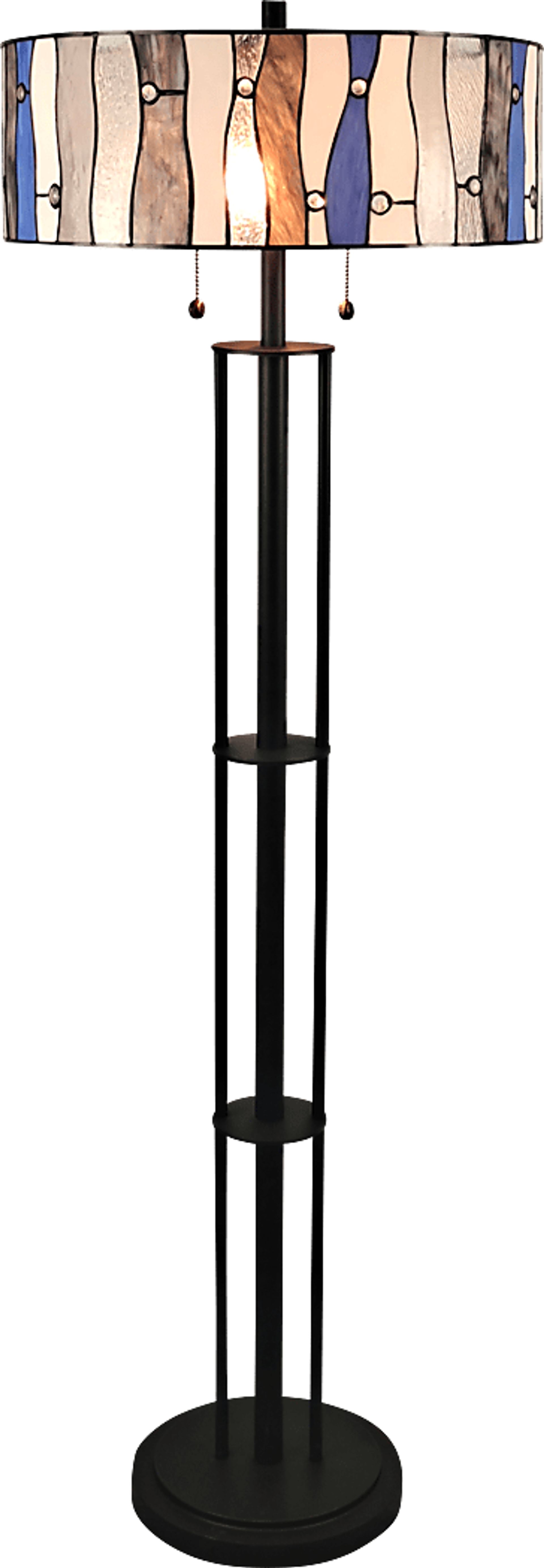 Shiloh Avenue Blue Tiffany Floor Lamp - Image 1