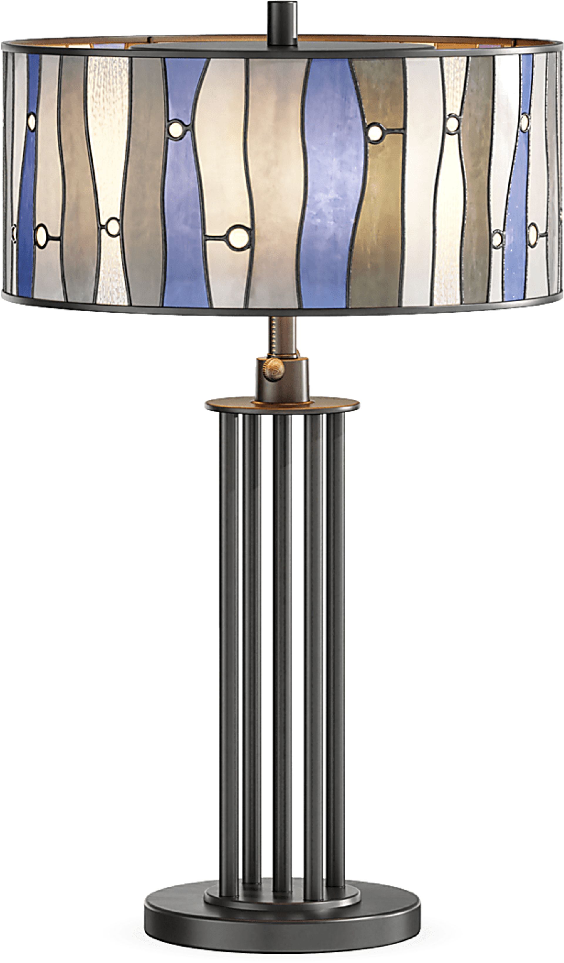 Shiloh Avenue Blue Tiffany Table Lamp - Image 2