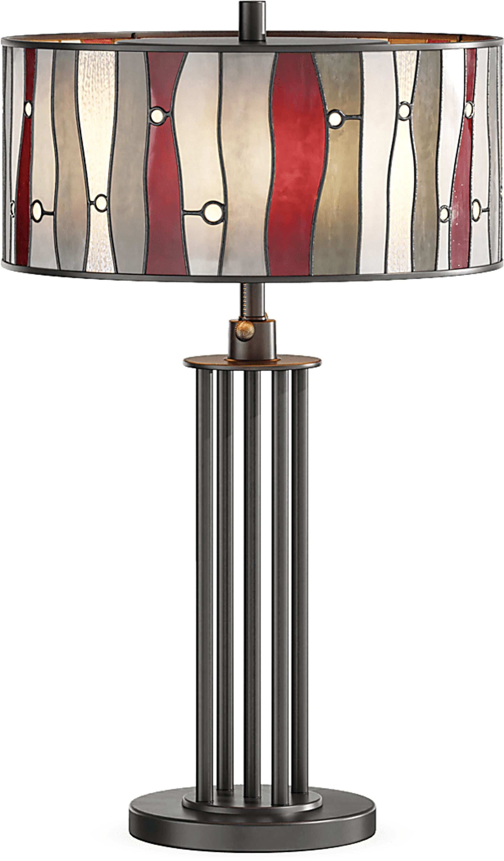 Shiloh Avenue Red Tiffany Table Lamp - Image 2