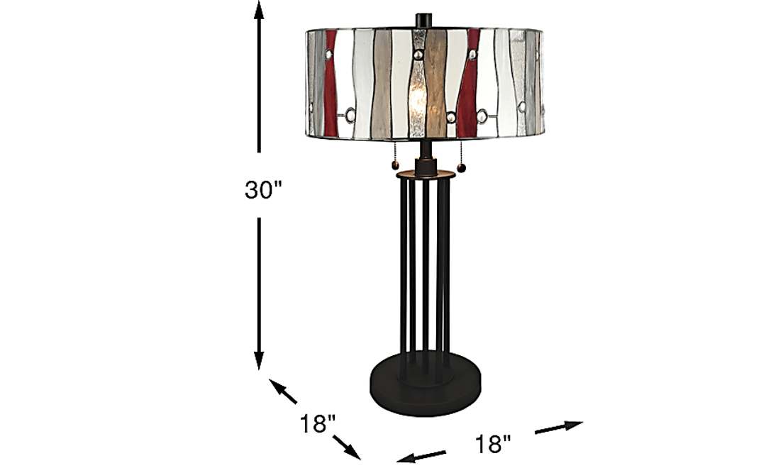 Shiloh Avenue Red Tiffany Table Lamp