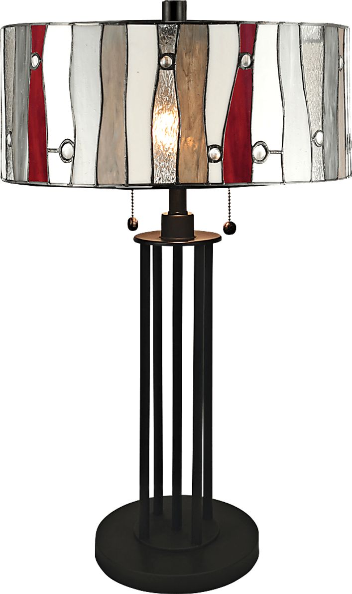 Shiloh Avenue Red Tiffany Table Lamp